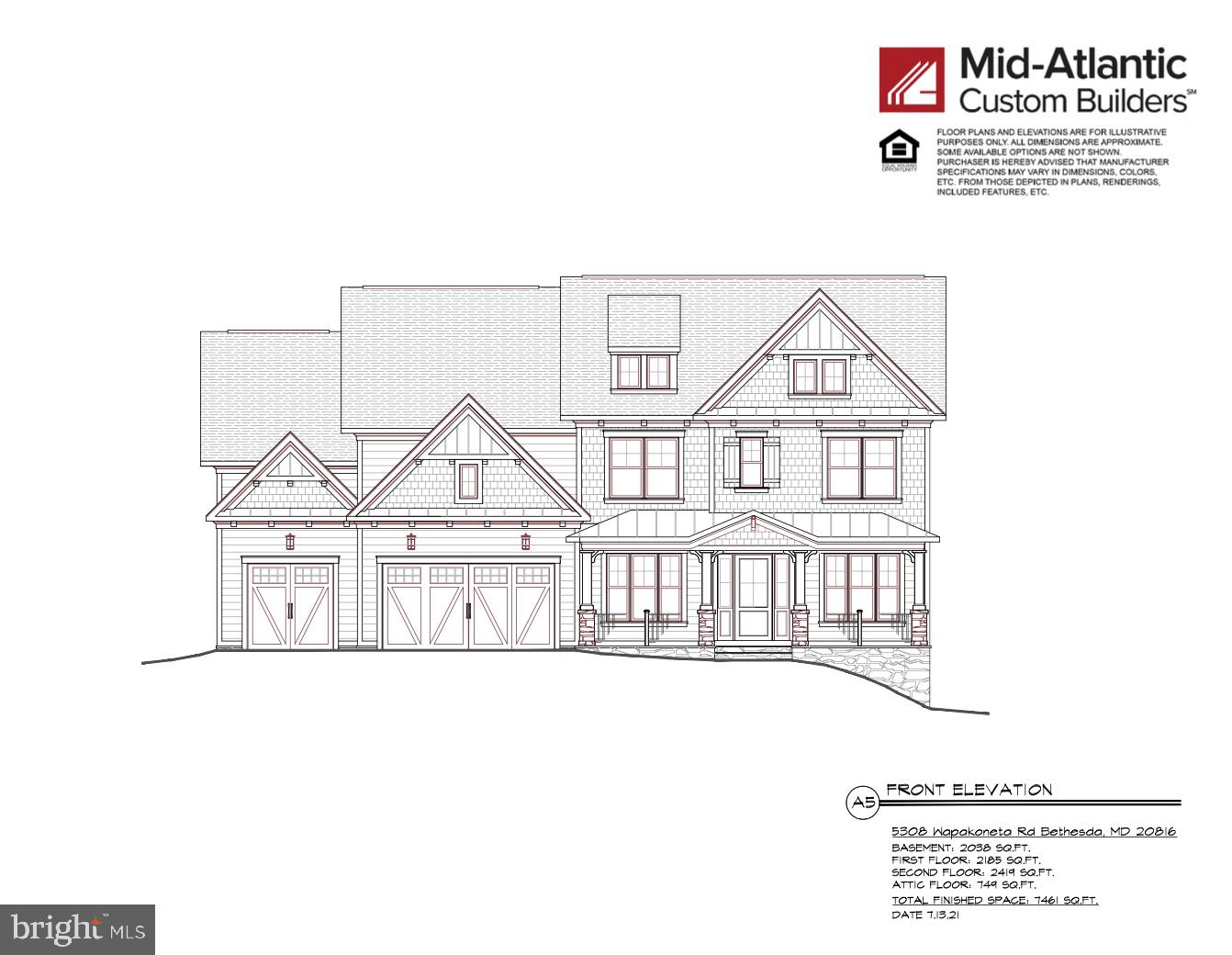 Still under construction, estimated completion date of January 2022. Don't miss your opportunity to purchase this  four level , 7 BR | 7 FB | 2HF custom home built by Mid-Atlantic Custom Builders. Main lvl features include: Main level bedroom with en-suite bathroom (free standing tub, shower stall, two vanities), mudroom with custom built-ins off 3 car garage, chef's kitchen with prep sink, two dishwasher, 6 burner range w/hood, 60" fridge/freezer, oversized island with ample amount of prep space & seating, a walk-in pantry, butlers pantry w/wet bar, dining room, grand foyer, study with gas fireplace, family room off kitchen with coffered ceilings & gas fireplace, screened porch with gas fireplace and deck. Second lvl features: a primary bedroom suite with an office & coffee bar, 2 walk-in closets, sitting area, private terrace, primary spa-like bathroom (with two vanities, free standing tub & oversized shower), laundry room with linen closet & storage, three bedrooms each with their own bathrooms & loft area off landing. Third level features: additional bedroom & full bath, loft with skylights and cathedral ceilings, wet bar & sky terrace. Basement features: exercise/media room, additional bedroom with full bath, storage space, half bath, rec.room, wet bar,  wine wall, mud room & walk up stairs to backyard.