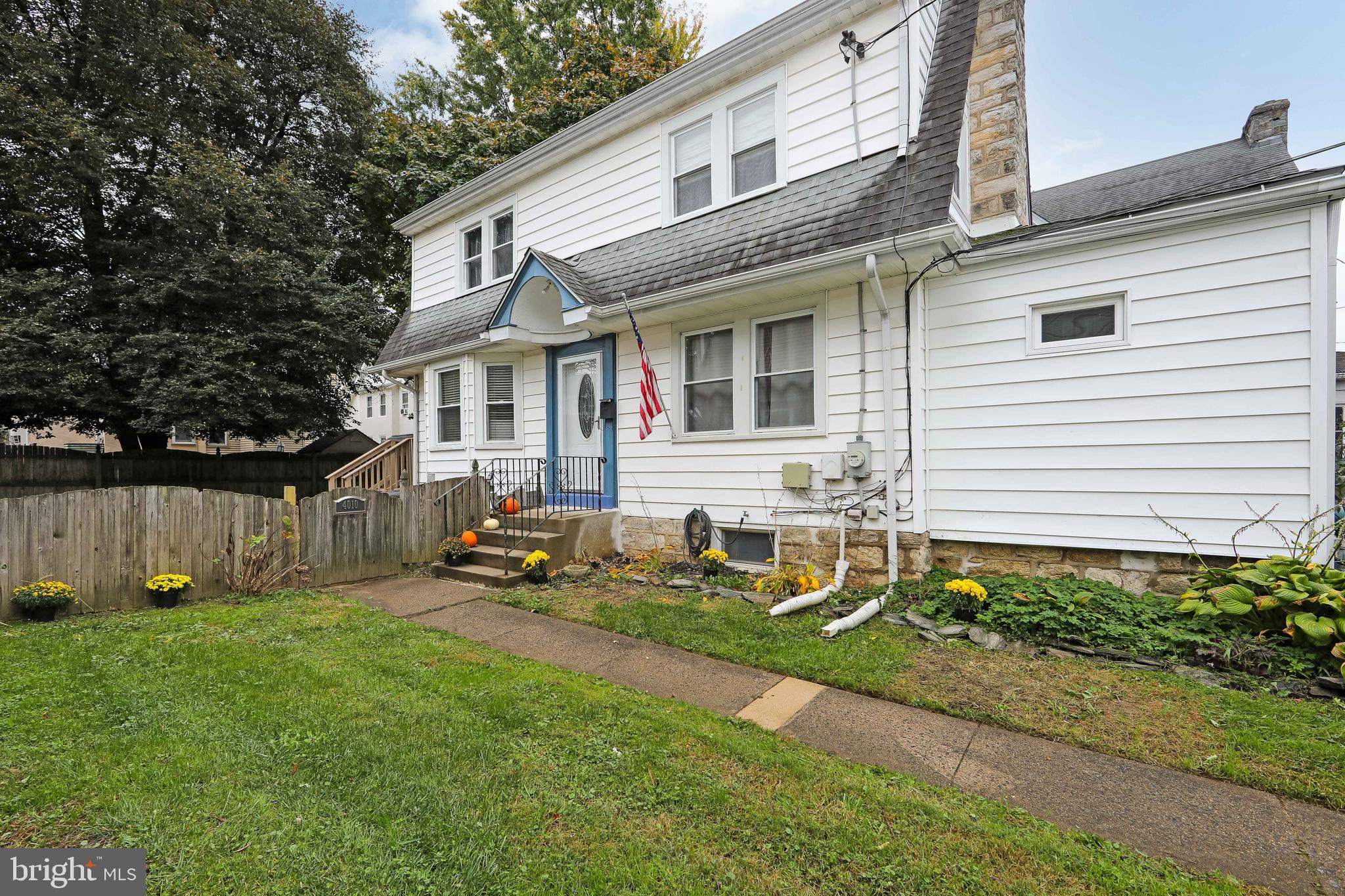 This home is eligible for an EXCLUSIVE mortgage offer - 1.0% OFF your mortgage rate for ONE FULL YEAR!!! Opportunity knocks for a single at the price point of many twins these days in the Drexelbrook section of Drexel Hill. This 3 bedroom Dutch style colonial is situated on a nice lot allowing for a generous fenced in yard and a private driveway for multiple cars! Inside you step into a formal entrance hall to take off your jacket and remove your shoes. To your left is the spacious dining room with hardwood floors, sliders to deck, and adjoins the open concept kitchen with new appliances and ample cabinet and counter space. To your right off the entrance is your living room with hardwood flooring, fireplace, and access to the enclosed porch now allowing for year-round enjoyment. Upstairs are your traditional 3 bedrooms with updated hall bath. The basement is partially finished and with some help can allow for additional entertainment space as it is already equipped with a convenient half bath, as well as storage, mechanical, and laundry space in the unfinished portion. Additional amenities include a brand new HVAC, new pump on the half bath toilet, shed, fenced in yard, dimensional shingle roof, and easy access to Philadelphia, schools, public transportation, the Airport, and many local popular establishments and parks. Seller to include a 1 Year AHS Home Warranty for buyers at closing. Buyer responsible for the application for and obtaining the CO from Upper Darby Twp.