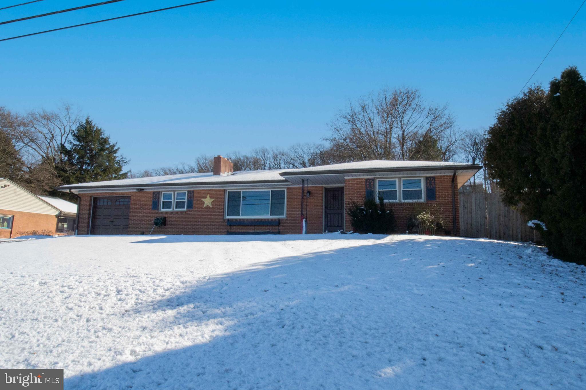 Solid brick rancher nestled in East Hempfield, featuring hardwood floors, stainless appliances, fully fenced yard, patio, newer garage door and newer HVAC system, all NEW windows.  Wood burning fireplace in living room and in the HUGE unfinished basement awaiting your finishing touch.   Located super close to Penn State Hospital, major routes, schools and shopping!