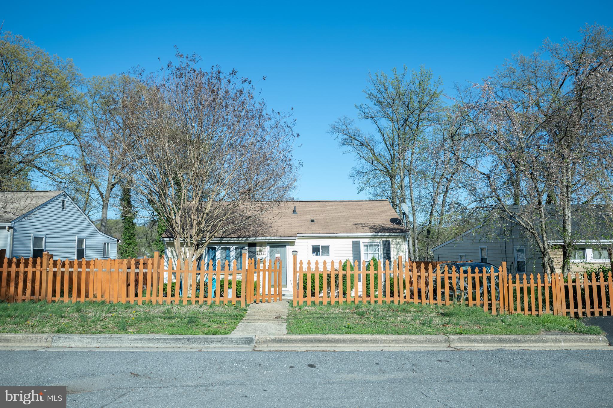 LOCATION! Simply Move In and Enjoy Landover Estates Living! Fully remodeled in 2019, this meticulously maintained 3 bedrooms (with a den that could be an “extra” 4th bedroom), 2 bath single-family home offers inside, a bright, open floor plan, hardwood floors, a modern kitchen with granite countertops, upgraded cabinetry, stainless steel appliances and a master suite with a private bath. Recent upgrades include a new AC condenser and crown molding. Outside, the fully fenced front and large backyard with a deck and brick patio provide ample outdoor space, while off-street parking adds convenience. Don't miss this opportunity for easy, main-level living in a great location!