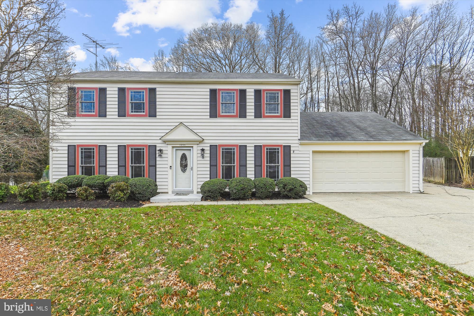 CONTRACT PENDING.  OPEN HOUSE CANCELLED.  Exquisite 5 bedroom colonial on a premium .45 acre cul-de-sac lot that backs to wooded privacy!  Remodeled kitchen with classic white cabinets, granite counter tops, skylights, 2 pantries and a breakfast room.  Check out the pull out drawers in the 1st pantry.  Family room off the kitchen features a wood burning fireplace with custom stone mantel accented with mood lighting.  Formal living room and separate dining room.  2 story rear extension offers a large main level bonus room that is ideal for a home office.  The extension has a stairway that leads to an upper level private 5th bedroom & full bathroom that could serve as an inlaw suite or nanny suite.  The upper level of the original portion of the house features 4 bedrooms including a large primary bedroom suite with 2 closets, closet organizers, vanity and ensuite bathroom.  New washer & dryer (2 years) in the laundry closet on the bedroom level.  Updates include thermal replacement windows, new deck, new stainless steel dishwasher & hood, HVAC system (5yrs).  Roof replaced (9yrs). Brand new luxury vinyl plank flooring on main level and new upper level carpet.  Freshly painted interior.  Snow blower conveys.
