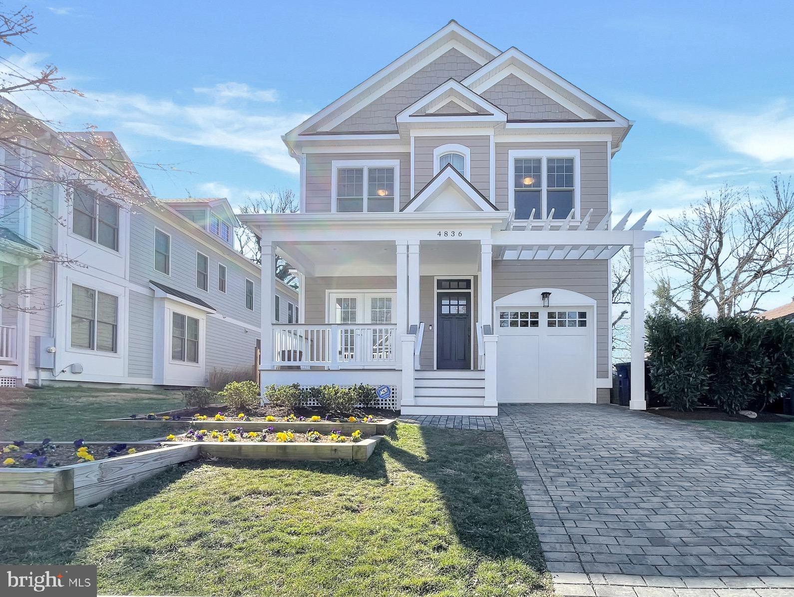 Rare opportunity to own a  beautiful young build in sought-after Country Club Manor!  Built in 2017, you'll find over 4,500 finished square feet inside and incredible bonus living space outside of this well loved home.  Solid plank sand-in-place hardwoods span the top two levels in full and 9' ceilings amplify the feel of this sun drenched home.   The thoughtful floorplan includes a main level living and dining space with double glass doors to the oversized front porch.  A large mudroom with built-in cubbies and beadboard accent is accessible directly off of the one-car garage, as is a large coat closet for hidden essentials.  A butler's pantry with beverage fridge connects the formal dining area to the impressive, show stopping gourmet kitchen.  With windows on all sides and a massive eat-in dining space, you'll be floored by the warmth of this sun soaked space.  A gigantic center island creates additional counter height seating between the open kitchen, breakfast nook, and comfortable family room.  A gas fireplace and direct access to the screened-in porch complete this space.   Upstairs you'll find four large bedrooms, three full bathrooms, and a large laundry room.  The owner's suite is second to none and offers a room within a room!  The adjoining sitting area with beautiful tree-lined views and fireplace can easily function as a den or home office.  The spa-like bath offers a huge walk-in shower with marble tiling and built-in niche storage, a separate soaking tub, large vanity with double sinks and marble vanity top, built-in linen space, and a separate water closet.  Down the top floor hallway you'll find a large laundry area with cabinetry, granite counters, a utility sink, and ample natural light.  The secondary bedroom suite features a private full bath and walk-in closet.  Bedrooms three and four feature large windows on two sides, walk-in closets, and a shared bath.  In the lower level of the home you'll find a gigantic recreation room with gas fireplace, lots of windows, and a wet bar.  A fifth bedroom and large full bath aren't the only spaces remaining, though.  A rare, fully finished flex room is such a bonus for anyone looking for a quiet home office, workout room, craft room, media room, or finished storage.  The possibilities are endless!  Additional storage is also tucked away in the mechanical room and in a large under stair closet.  Last but certainly not least, the outdoor space!  In addition to the front porch and cozy screened-in porch, this home offers multiple hardscaped areas in the flat and private fenced-in yard.  The first of the patio areas is the perfect spot for dining, lounging or both.  Wander down a natural stone path to the second built-in patio space to find a seating wall and built-in fire pit.  Overhead bistro lighting illuminates this outdoor area, but don't overlook the views.  Backing to true green space is rare in this location, yet 4836 33rd Rd N manages to offer just that.  You'll be amazed at the peaceful nature of this backyard oasis, all just two miles from NW Washington, DC!