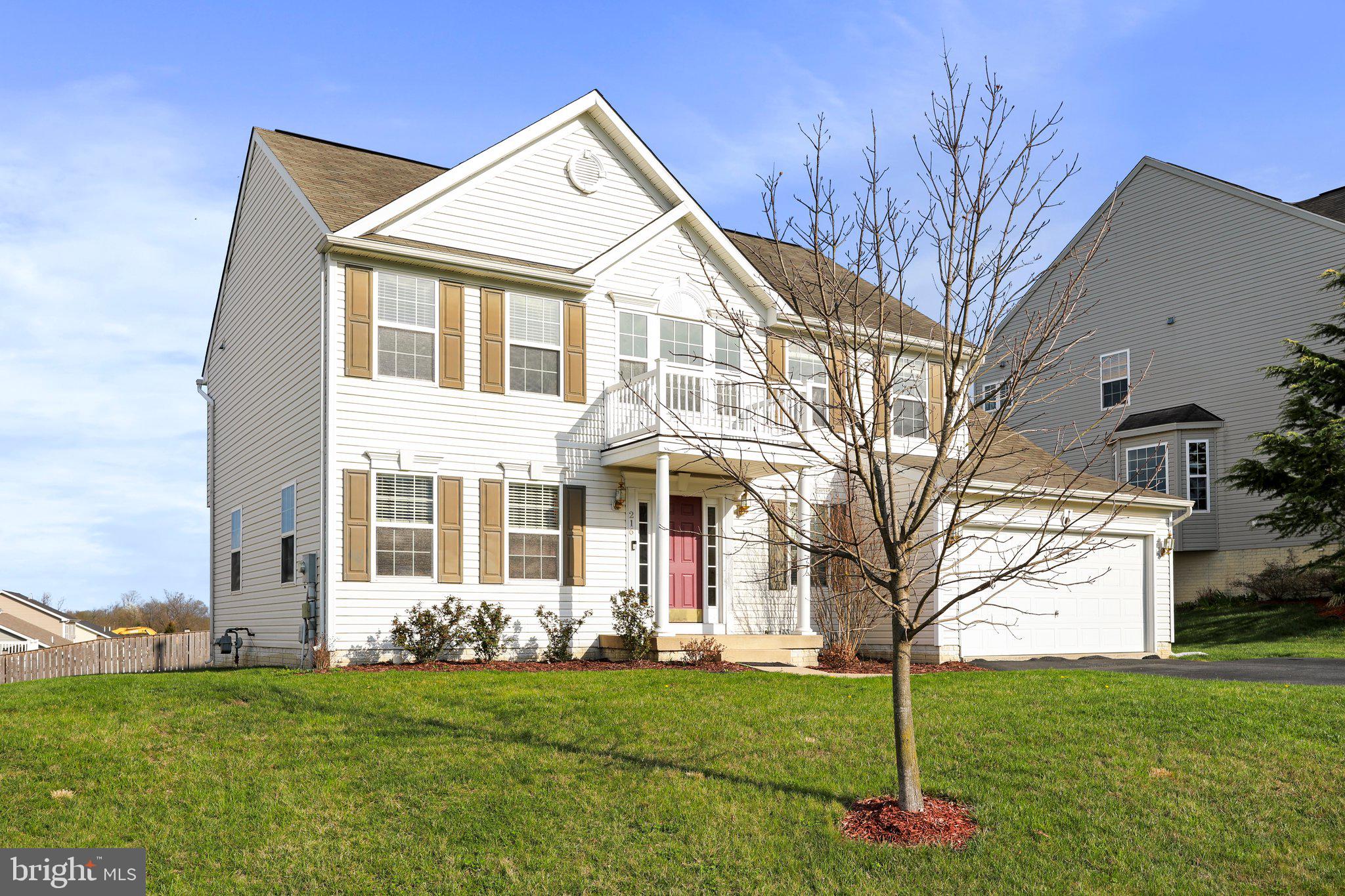 Beautiful 4 bedroom Colonial style home.  Well kept home with large living areas on all floors. There is ample room to finish space in the basement as well, if needed, and features a rough-in for full bath and walk out to the rear yard.  Otherwise great just for storage.  The owner's suite has a deluxe bathroom and large walk in closet.  The kitchen has a nice center island with breakfast bar, breakfast table area, and adjoins the family room. There are formal living and dining areas on the main level along with a half bath.  Close to commuter route 9. Very nice lot and location.  Pride of ownership shines here.