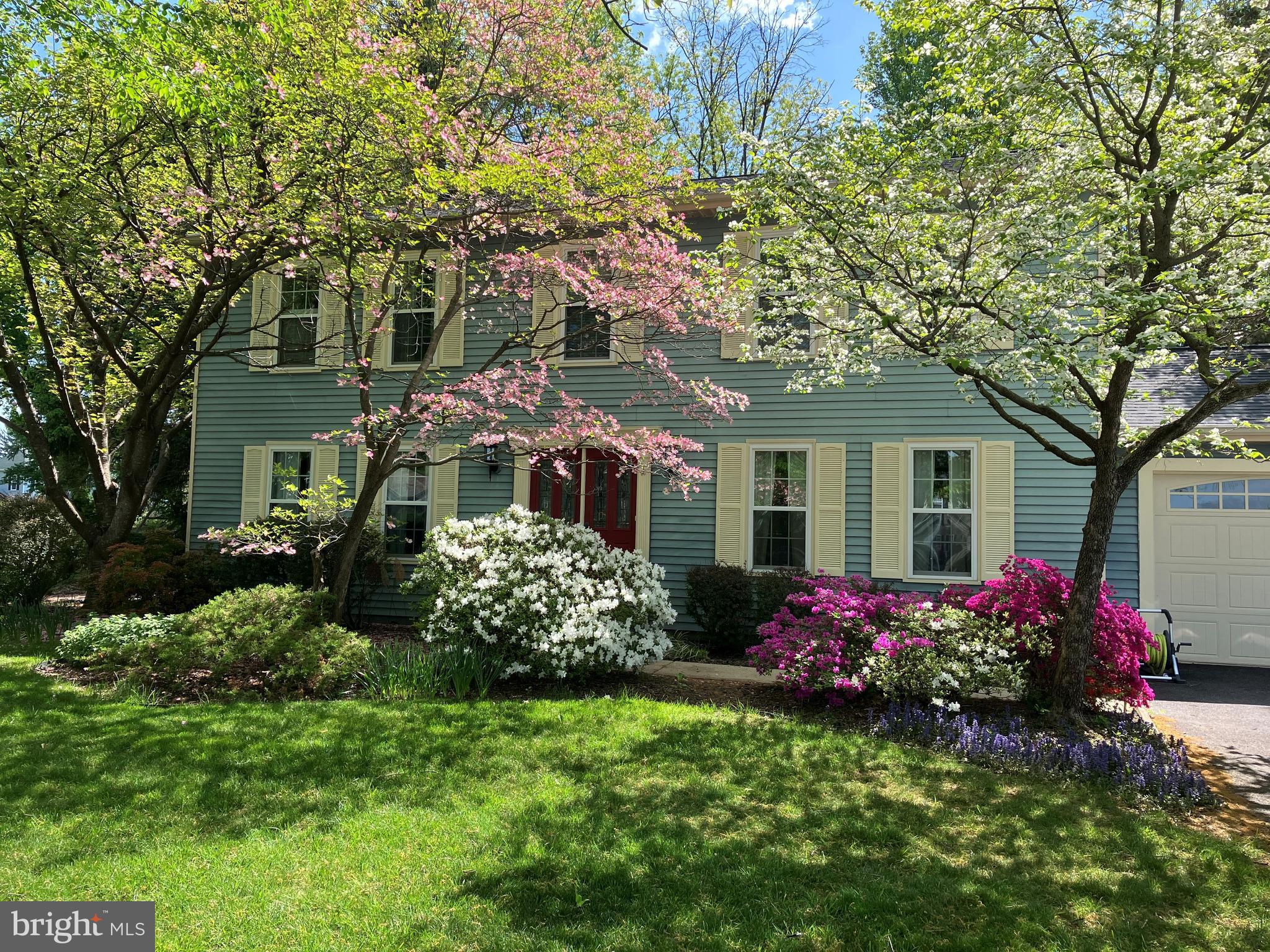 Wow! This beautiful 5 BR 3 1/2 BA colonial is loaded with updates and upgrades! Located on a cul de sac, the Owners have meticulously maintained and improved this home including the Kitchen (updated 2025), windows & sliding glass doors, hot water heater, sump pump,  bathrooms, electric panel, & more! The updated white Kitchen w/stainless appliances, recessed lighting & under counter lighting as well as Quartz counters opens to the Family Room w/wood-burning fireplace.  The deck is accessed through glass doors from the Kitchen and there are also french doors opening the Living Room to the Family Room,  The formal Dining Room is perfect for entertaining and there is also a Powder Room on this level.  Take the hardwood stairs to the Upper Level and you will find a Primary suite with a walk in closet plus an additional closet & beautiful  updated Primary Bath w/double vanity, Quartz countertops, walk-in shower, linen closet & plantation shutter.  There are 3 additional bedrooms and an updated hall bath on this level. plus a closet with hook up for washer & dryer on the upper level,  The finished lower level is perfect for entertainment with BR 5 that is currently used as an office, another full bath, Laundry Room with front load washer & dryer and a 24' Rec Room  with a sliding glass door to access the rear yard.  The  deck overlooks a spacious, level yard with a floating deck and pergola just installed in 2025.  There is also an attached shed for additional storage.  This home is ready for the next owner!  Come see this home today!