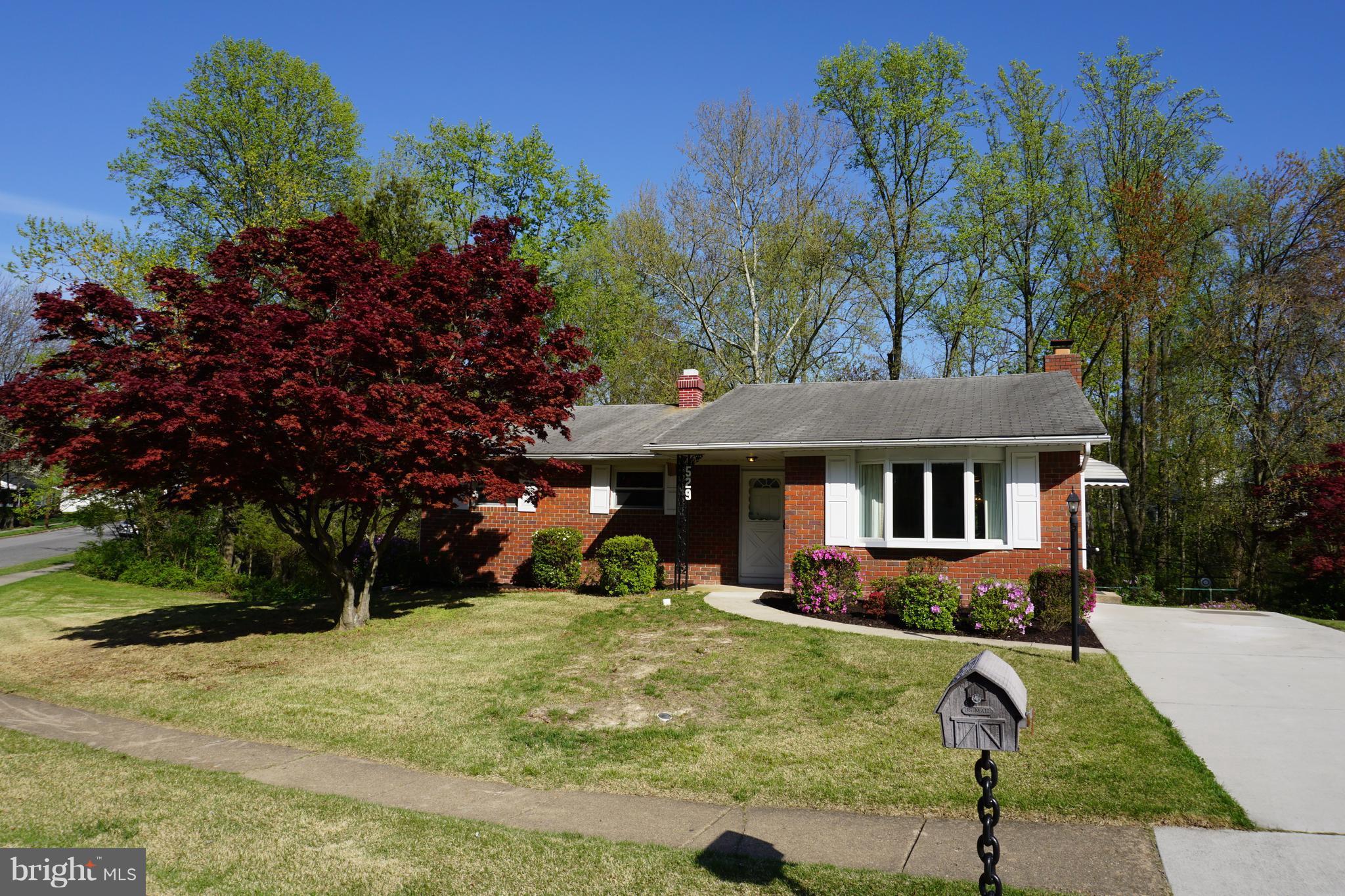 One Level Living!!  Brick Rancher with off street parking,  Extremely well cared for.  Nestled in nice community backing wooded area and side.  Kitchen with breakfast room that features vaulted ceiling and large picture window.  3 Bedrooms and 2 Full baths on main level.  Spacious Living Rm and Dining room.  Fully finished basement with slider to rear yard patio.  Wood Burning insert in fireplace.