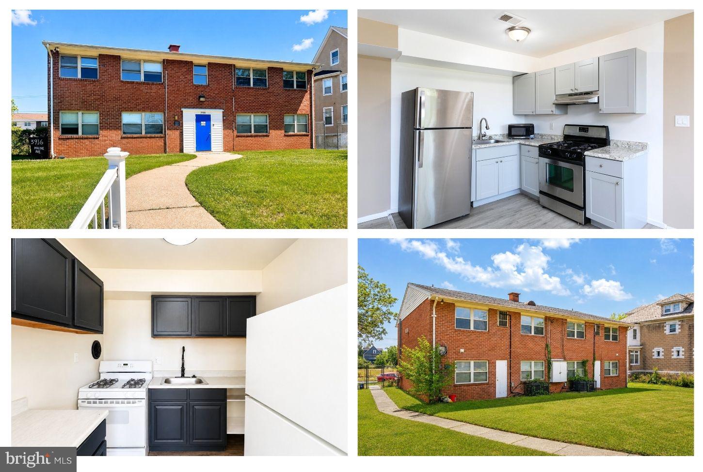 House hacking opportunity! Whether you're an investor seeking strong cash flow or an owner-occupant looking to offset your mortgage with rental income, this updated 4-unit property, with 1 leased unit and 3 move-in ready units, offers flexibility and an opportunity to earn an estimated $56,400 in annual rental income! Located on a well-maintained block just a stone's throw from the Baltimore County line, 3916 Maine Ave is a standout with its lush green yard and clean exterior presentation. The interior continues to impress. THE OCCUPIED UNIT : The tenant pays $1,100/month plus a $60 utility reimbursement, providing immediate income from day one. THE MOVE-IN READY UNITS : The remaining three units have been recently updated and are move-in ready. Each offers 2 bedrooms and 1 full bathroom, abundant natural light, modern LVP flooring, updated kitchens, modern appliances, improved bathrooms, and has its own individual furnace, AC condenser, and water heater. Projected rents for each of the vacant units is $1,200/month (see 3510 Milford Ave #12 which was a 2 bedroom, 1 full bathroom unit that leased for $1,200), bringing the property's estimated gross income to roughly $4,700/month, or $56,400/year. The versatility here is hard to beat! Live in one unit and use the rental income to offset your mortgage costs, create a multigenerational living arrangement with family while maintaining your independence, or lease all four units and maximize income. One of the vacant units is conveniently located on the main level, offering an option for main-level living, which isn’t easy to come by. To make the transition even easier, the owner already holds a 4-unit rental license and a lead free lead certificate for the occupied unit. Don’t let this one get away; schedule a showing today!