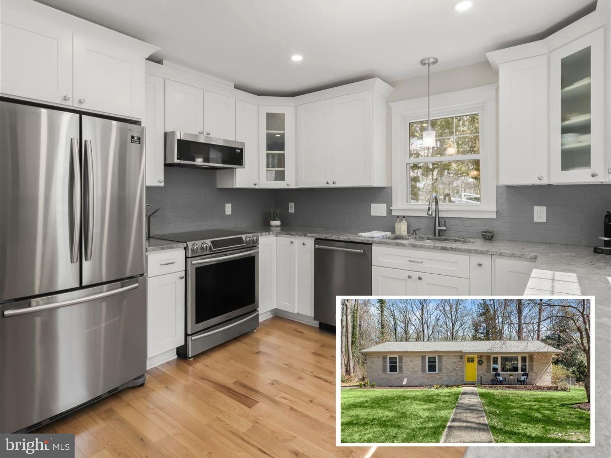 Nestled in the sought-after water-privileged community of Herald Harbor, this beautifully renovated ranch-style home on Buttonwood Trail offers a perfect blend of modern updates and timeless charm. Thoughtfully upgraded throughout, this home features an open-concept floor plan with gleaming hardwood floors in the main living areas, creating a warm and inviting atmosphere.
The remodeled kitchen is a chef’s delight, showcasing white shaker-style cabinets with convenient roll-out drawers, a built-in spice rack, and a Lazy Susan for optimal storage. Matte-finished granite countertops and stainless steel appliances add a sleek, contemporary touch. The spacious living and dining areas flow seamlessly into the kitchen, with a large picture window bathing the space in natural light. A separate family room, accessed via a pocket door, provides a cozy retreat, complete with a custom fireplace surround, built-in bookcases, and sliding glass door leading to the wraparound deck.
At the end of the hallway, the private primary suite boasts a renovated en-suite bath with a floor-to-ceiling curbless shower and a cozy heat lamp fixture. Two additional bedrooms share another fully remodeled bathroom, ensuring comfort and convenience for family and guests.
Step outside to enjoy the serene wooded views from the expanded wrap-around deck with hexagonal design and retractable awning or relax in the fenced backyard. Additional highlights include a custom laundry center with built-in cabinetry, a newly paved asphalt driveway, a storage shed, and an exterior that has been recently painted. A new roof, gutters with guards, and new windows enhance the home's efficiency and curb appeal.
Residents of Herald Harbor enjoy access to a variety of community amenities, including a beach, pier, and nearby marinas. Neighboring parks and recreation areas provide endless outdoor activities.
With its prime location (you can walk to the community restaurant and general store), thoughtful renovations, and desirable neighborhood, this home is an exceptional opportunity to enjoy the best of Crownsville living.