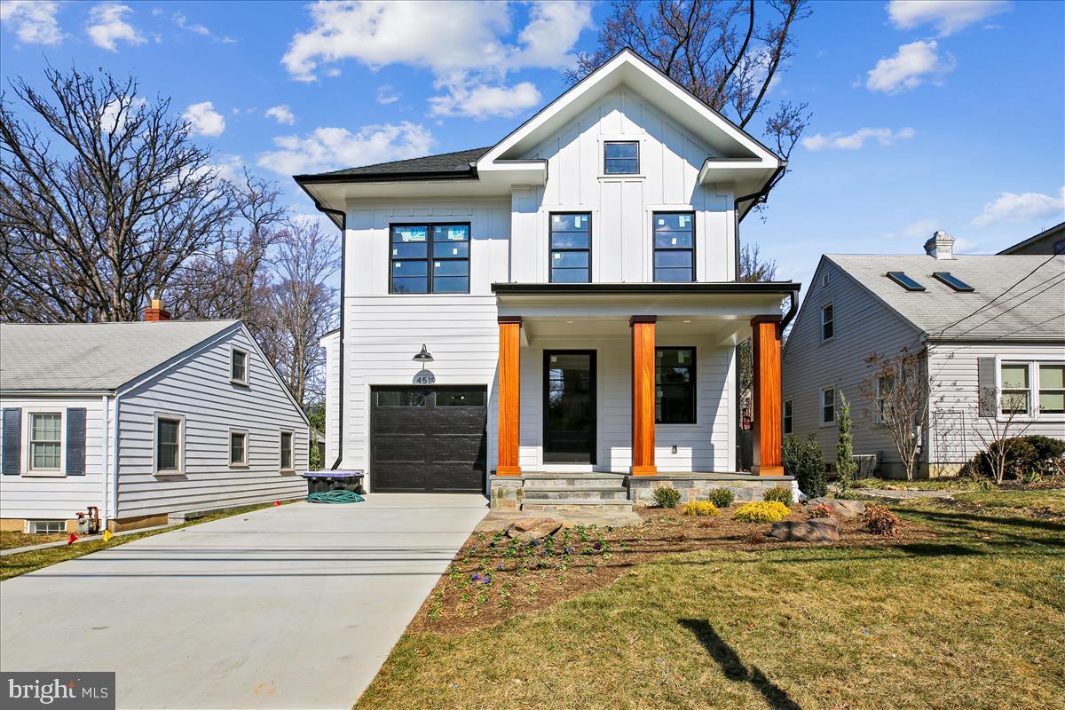Amazing new Modern Farmhouse built by award-winning Douglas Construction Group (Best Green Builder-Bethesda Magazine and Maryland Building Industry Association Montgomery County Custom Builder Winner) 5 bedrooms, 5.5 baths, covered porch, separate dining room, gourmet chefs kitchen, breakfast room, family room with fireplace and mud room with built-ins. Upper level I contains the master suite with a large walk-in closet, and a gorgeous master spa bath. 2 additional bedrooms with  2 full baths, and laundry room. Upper Level II with 4th bedroom with full bath and roof top terrace,. Finished lower level includes 5th bedroom, full bath, game room, recreation room, and storage/utility room. This home is close parks, easy access to Downtown Bethesda and more. Part of the Bethesda-Chevy Chase High School Cluster. Estimated delivery date: February 2022.