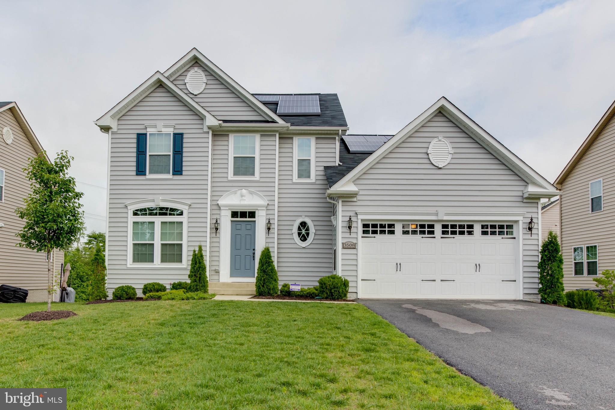 This spotless home shows like a model! Built in 2014 this gorgeous 4BR 3 1/2 bath home includes hardwood floors, a gourmet kitchen with granite countertops, large island, gas stove, and stainless steel appliances. Beautiful morning room off the kitchen and a large family room with a cozy gas fireplace. Main level also features a formal living room, dining room and powder room. Upper level has a large master suite with a spa bathroom and walk in closet. There is also a laundry room, a full bathroom and 3 additional bedrooms located on the upper level. Basement has a finished recreation room a large storage room and a full bathroom. Enjoy low energy bills from the solar panels - the lease will transfer to the new owner. Home is located in the Brentwood/Linden Grove neighborhood, close to shopping, dining, and entertainment. Convenient location for commuters to DC, VA, and local military bases.