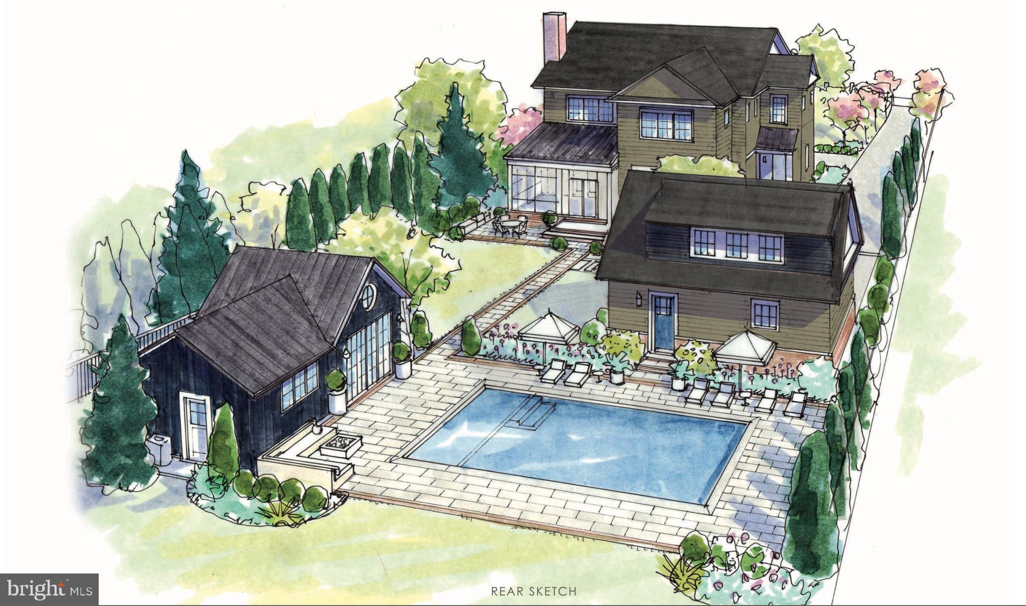 New Construction luxury single-family estate on a 1 acre flat lot in Alexandria, Virginia, crafted by renowned Windmill Hill Design-Build with anticipated Fall 2026 delivery. Built with the firm’s signature custom craftsmanship and thoughtful design, this home offers true estate-style living just minutes from the heart of Alexandria.

Planned features include an expansive pool with an elegant pool house, ideal for outdoor entertaining and resort-like living. A detached 2-car garage is topped by a private in-law/guest suite, perfect for extended family, an au pair, or a dedicated work-from-home retreat. Inside the main residence, generous square footage will accommodate multiple living and dining areas, a chef’s kitchen, and luxurious bedroom suites (final layout and finishes to be tailored with the builder).

This rare one-acre opportunity combines new construction, custom-level design, and estate-scale grounds in coveted Alexandria—ideal for buyers seeking privacy, amenities, and proximity to major Northern Virginia and DC destinations.

There is still time to be involved in some design and finish selections.  **Photos/Images are AI-Rendered Conceptual Image — Details Subject to Revision**