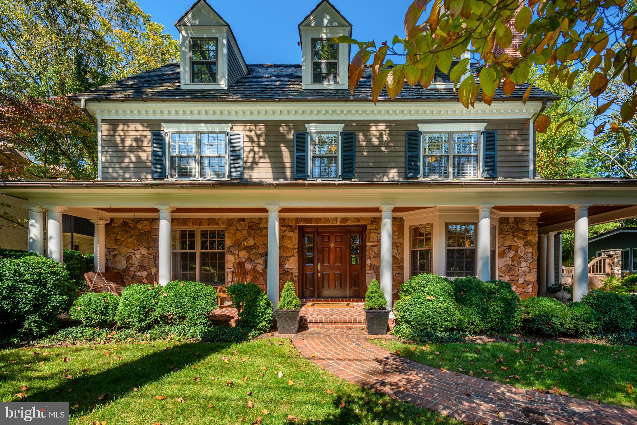 TRULY EXQUISITE REBUILD AND EXPANSION AS PERSONAL RESIDENCE BY ACCLAIMED BUILDER/OWNER, BETHESDA BUILDERS. A FABULOUS EXPANSIVE WRAPAROUND FRONT PORCH WITH CUSTOM FIELDSTONE ELEVATIONS INTRODUCING A TERRIFIC FLOORPLAN COMPRISING FOUR FINISHED LEVELS FEATURING THE FINEST MATERIALS PLUS DESIGN COMBINED WITH EXPERT WORKMANSHIP. A GOURMET KITCHEN WITH CENTER ISLAND OPENS TO A FABULOUS GREAT ROOM WITH STONE FIREPLACE AND CUSTOM BUILT-IN CHERRY CABINETRY. A CUSTOM MILLED MAHOGANY PANELED LIBRARY WITH BUILT-IN BOOKCASES SURROUND IS ACCESSED BY POCKET DOORS TO BOTH LIVING AND FAMILY ROOMS. THE DELUXE PRIMARY BEDROOM SUITE IS HIGHLIGHTED WITH ENTRY FOYER AND GAS FIREPLACE, CUSTOM WOOD PANELED SURROUND PLUS LUXURY BATH. THE EXCEPTIONAL TOP FLOOR FEATURES A PRIVATE STUDIO/OFFICE WITH SKYLIGHTS, CATHEDRAL CEILINGS, ADDITIONAL BEDROOM, SECOND OFFICE AND LARGE BONUS ROOM. FURTHER COMPLEMENTING THIS OUTSTANDING HOME IS A FULLY FINISHED LOWER LEVEL COMPLETE WITH LARGE RECREATION/GAME ROOM, GAS FIREPLACE WITH STONE SURROUND, SECOND KITCHEN, FULL BATH, EXERCISE ROOM AND PROFESSIONAL FULLY OUTFITTED WORKSHOP. THE PRIVATE LOT IS ENHANCED WITH A STUNNING FREE FORM POOL WITH WATERFALL FEATURES, HEATED SPA, DETACHED UTILITY, UTILITY CABIN AND A PLETHORA OF EXQUISITE SPECIMEN PLANTINGS AND HARDSCAPE. SEE 3D MATTERPORT: https://my.matterport.com/show/?m=gP5PLrAsJE5