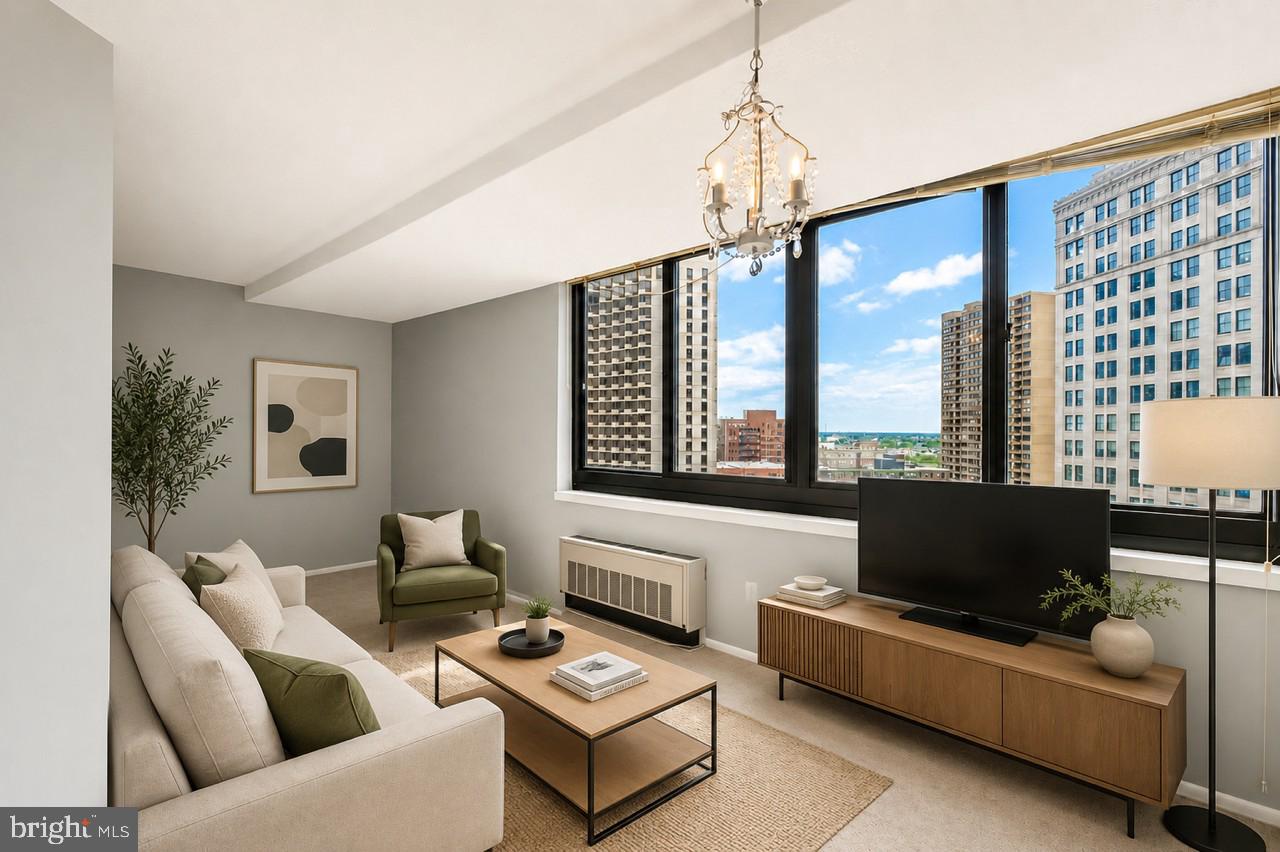 Recently updated junior one bedroom at the highly coveted Academy House steps from both the Avenue of the Arts and Rittenhouse Square. Enter through a welcoming foyer with large coat closet into the modern kitchen featuring sleek wood cabinetry, granite countertops, tile backsplash, tile floor, and stainless steel appliances. The open great room boasts ample space for living and dining and an oversized windows showcasing sunrise city views. The bedroom is generously sized and has an oversized window and deep wall closet. It enjoys use of a contemporary full hall bathroom with upgraded vanity and glass enclosed stall shower. Between the incredible natural light, central location and turnkey finishes, this is one you don't want to miss. Residents of Academy House enjoy a 24-hour doorman and a state-of-the-art fitness and aquatic center. There is valet parking in the building's garage for an additional monthly fee, subject to availability. The Academy House is located in the heart of Center City and within close walking distance to Rittenhouse Square, Washington Square, and the Broad Street and Market Street office corridors. The Philadelphia International Airport and Amtrak's 30th Street Station are easily accessible.