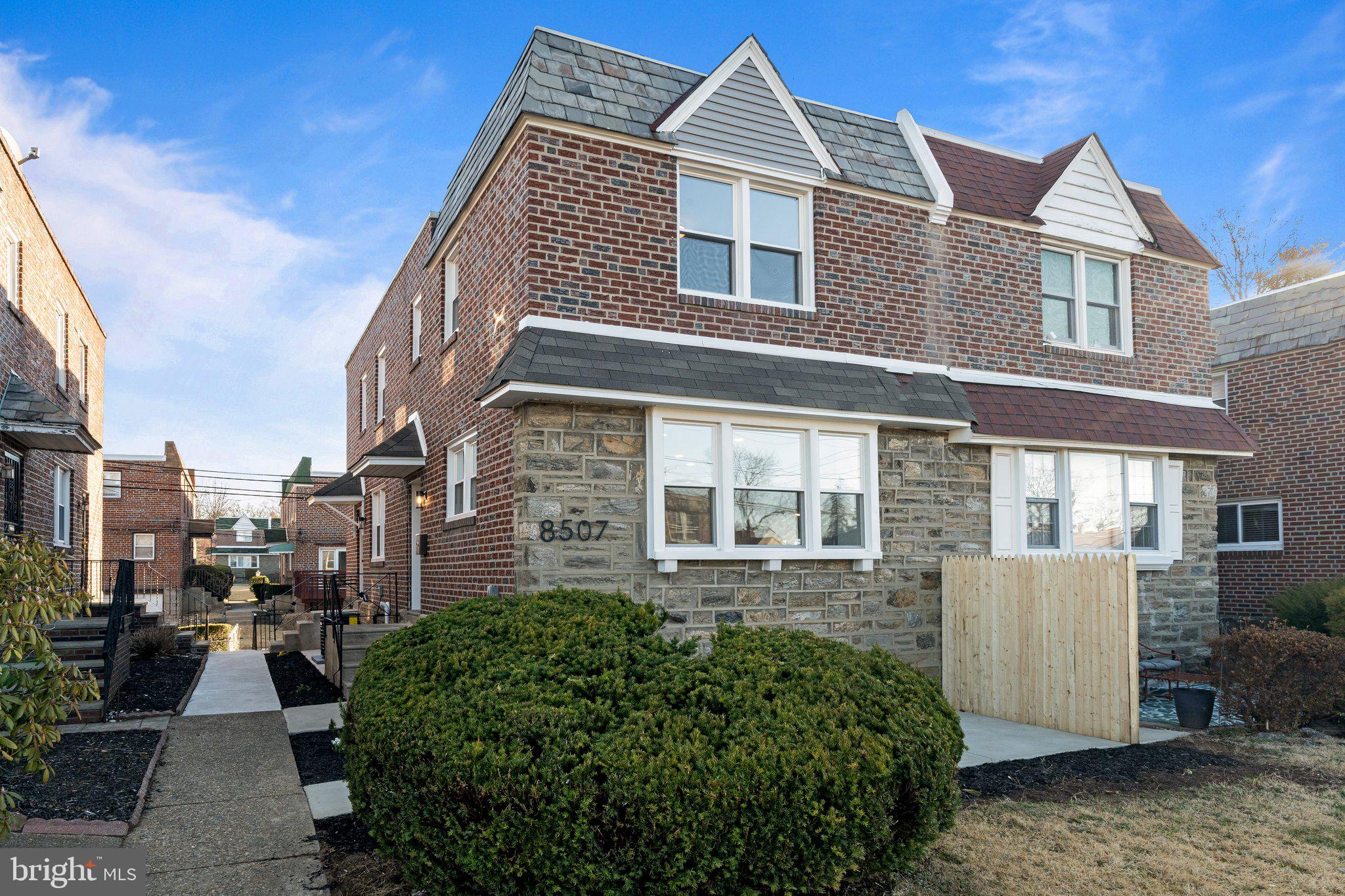 Welcome to this beautiful full renovated home located in the highly desirable Mt Airy Neighborhood of Philadelphia.  From the moment you enter, the open-concept layout invites you into a sun-drenched living space, perfect for both relaxation and entertaining.  And to the left, a formal dining area both featuring with a modern accent wall.  Find your way to the kitchen, which boasts stainless steel appliances including a refrigerator, gas range, dishwasher, microwave and beautiful cabinetry that provides ample storage. Upstairs you will find the three spacious bedroom and a beautiful bathroom with a double vanity, bathtub and shower.  The walkout basement provides laundry facilities , one  additional  bedroom, a full bathroom  and a lot storage space . This outdoor space offers the perfect blend of relaxation and seclusion or enjoying the fresh air.  This fully renovated home is convenient for shopping , restaurants and transportation. Make your appointment today and live where you love!!