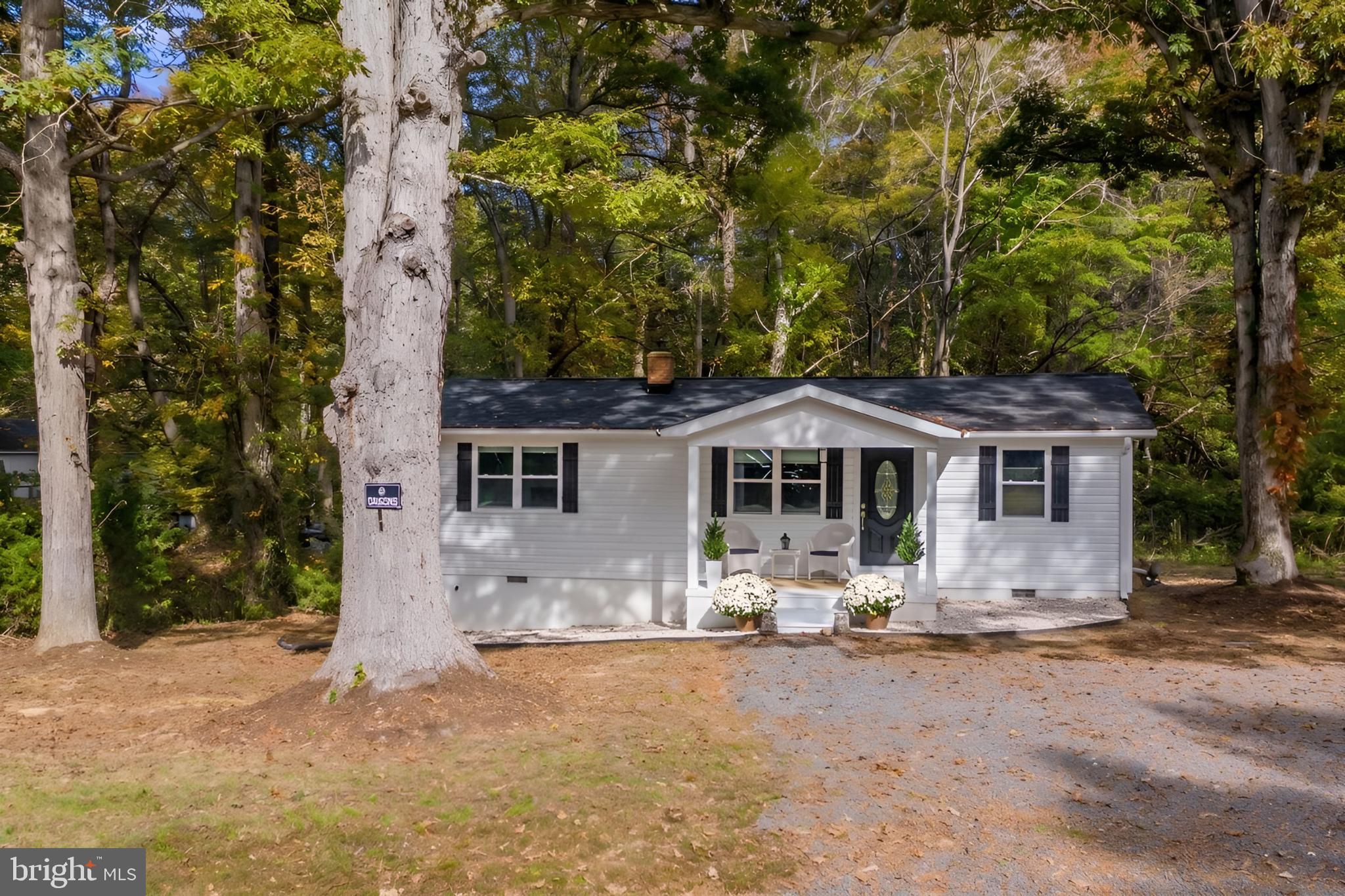 This ranch style home sits on 3 private acres surrounded by trees.  The home has been fully updated with a new well, roof, HVAC system and windows.  The kitchen features stainless steel appliances, subway tile backsplash, and a farmhouse sink with a view overlooking the yard.  There are three bedrooms, with one that could also be used as an office or guest room. The family room connects to the dining area and opens to the backyard through sliding glass doors, making it enjoy the outdoor space.  With no HOA, the property offers plenty of room for outdoor activities, gardening, or for expansion.  The neighborhood is undergoing development, with home improvement projects beginning along this street.  Call today to schedule an appointment!