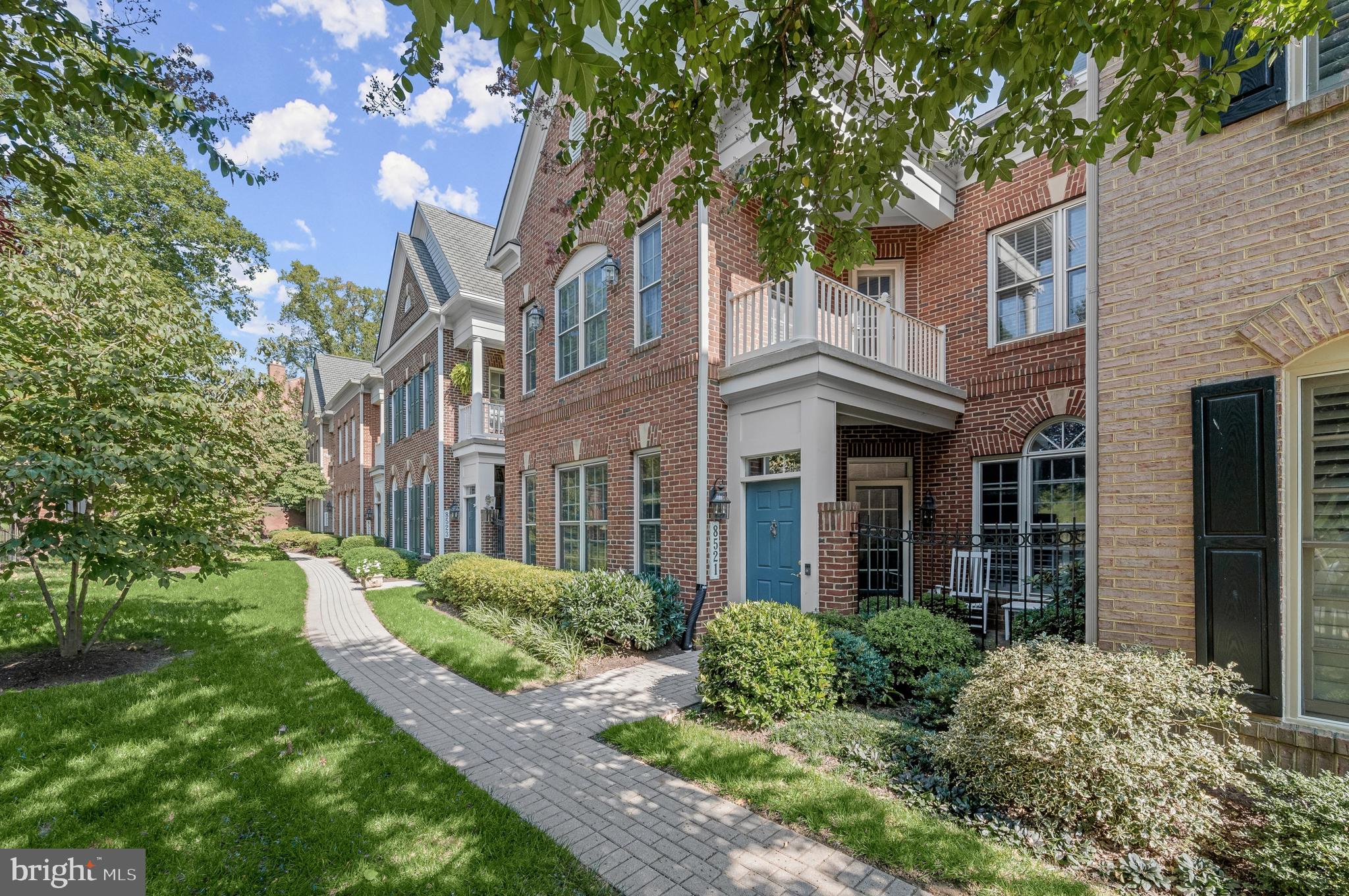 Welcome to 8521 Gavin Manor Court, an exquisitely renovated elevator townhome within the Chevy Chase Mews Community, just a stone’s throw from the new Chevy Chase Lake Development!  Less than a two-minute walk to Amazon Fresh, CVS, Starbucks, multiple restaurants, the new Purple Line Metro and more, rarely is such a sophisticated offering, so close to so many sought-after amenities available to the market.   Owners can park in the spacious 2-car garage and upon entry, the 10-foot ceilings and open floor plan is welcoming and sun-filled.  The newly renovated kitchen is stunningly tasteful with custom cabinetry and high-end appliances.  Truly a chef’s dream and built for entertaining, with a sunny patio for al fresco dining that includes a connected gas grill. Space is not an issue as the oversized great room with gas fireplace and custom built-in shelves allows for ample space to host a crowd.  The generous dining room allows for seating for 12+ and the lovely living room is spacious enough for a grand piano and additional entertaining space.  On the second level, the primary suite is enormous with a gorgeous newly renovated bath and huge walk-in closet.  There are two additional large bedrooms with ensuite bathrooms, a large laundry room and a lovely balcony overlooking loads of green space.  On the third floor is great flex-space which can be another family room, gym or office and an additional bedroom and full bathroom.  The most discerning of buyers will be delighted with the abundance of beautiful amenities this home has to offer in one of the most desirable locations.