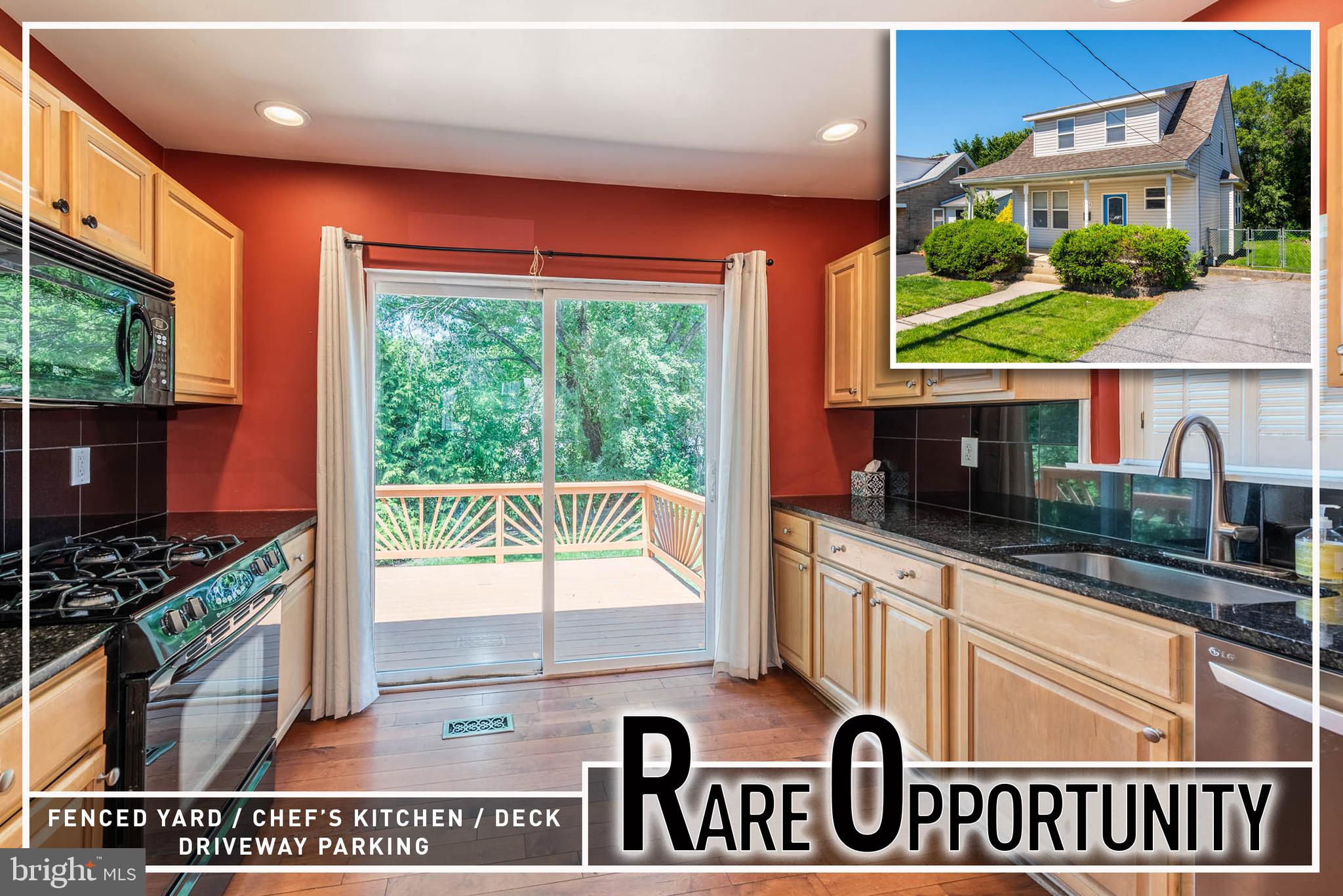 Rare opportunity to own this exceptionally well maintained home filled with charm, character, and functional living space throughout! A welcoming covered front porch sets the tone and invites you into a bright and spacious interior featuring rich wood flooring throughout the main level. The expansive living room flows seamlessly into the separate formal dining room, creating the perfect setting for both everyday living and entertaining guests. The beautifully appointed Chef’s kitchen boasts granite countertops, abundant cabinetry, ample prep space, and sliding glass doors that lead to the rear deck—ideal for summer cookouts, outdoor dining, or relaxing evenings overlooking the private backyard.  The main level also offers a convenient half bath and a sought after Primary bedroom suite complete with a private full bath, providing comfort and convenience all on one level. Upstairs, you’ll find two generously sized bedrooms with great closet space and a shared full bath. The full unfinished basement includes a laundry area, tons of storage space, and endless possibilities for future expansion, a workshop, gym, or recreation area.  Step outside to enjoy the private rear yard with plenty of room for entertaining, gardening, or play, along with the added convenience of driveway parking. Combining spacious living areas, thoughtful updates, and timeless appeal, this move-in ready home is truly a rare find!