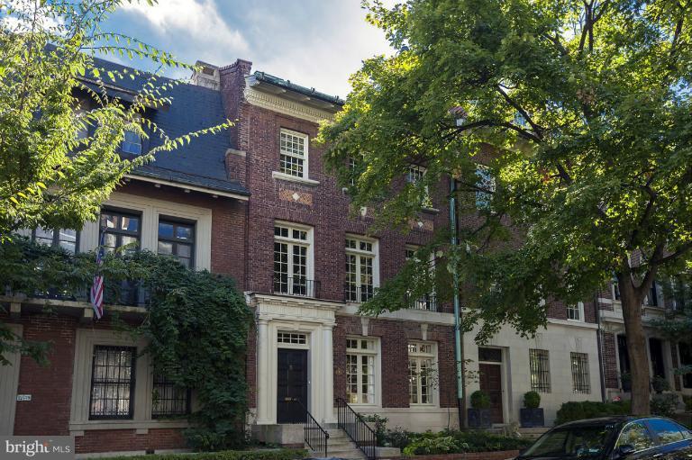 Distinguished Kalorama home with entertaining areas and outdoor living area w/kit. In-laid HW floors, 3 wood FP's, light-filled spaces w/historic millwork, gourmet kit w/high-end appliances & eat-in dining. 5BR/3.5BA, library, formal LR and DR, and two car garage. Lower level has abundant storage and an au-pir suite. Roof deck with views of DC, MD & VA.