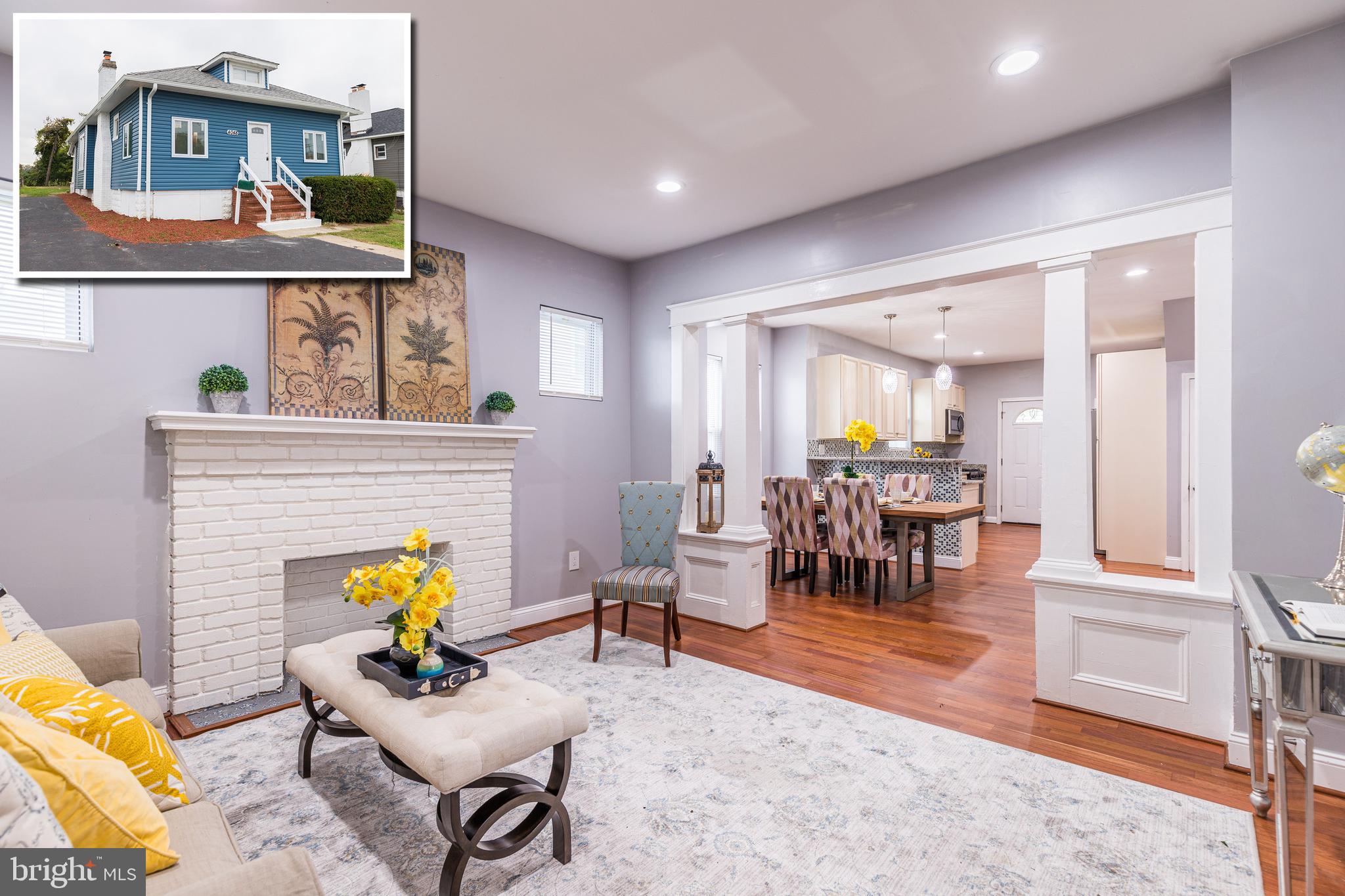 BEAUTIFULLY DESIGNED RENOVATION WITH OVER 2,600 SQ. FT. OF LIVING SPACE AND LARGE REAR YARD!  Features include an enclosed front porch, spacious living room and separate dining room w/ gleaming hardwood floors, designer Chef's kitchen w/ granite counters, ss appliances, and tile backsplash, 3 main level bedrooms with 1 full bath, upper level Master suite w/ bedroom, walk-in closet, full bath, and bonus room that would be perfect for a sitting area or office, fully finished basement with a family room, 5th bedroom, and 3rd full bath, an expansive rear yard with plenty of space for entertaining and ample off street parking.  Conveniently located close to UMBC, CCBC, St. Agnes Hospital, and minutes to 695 and 95!