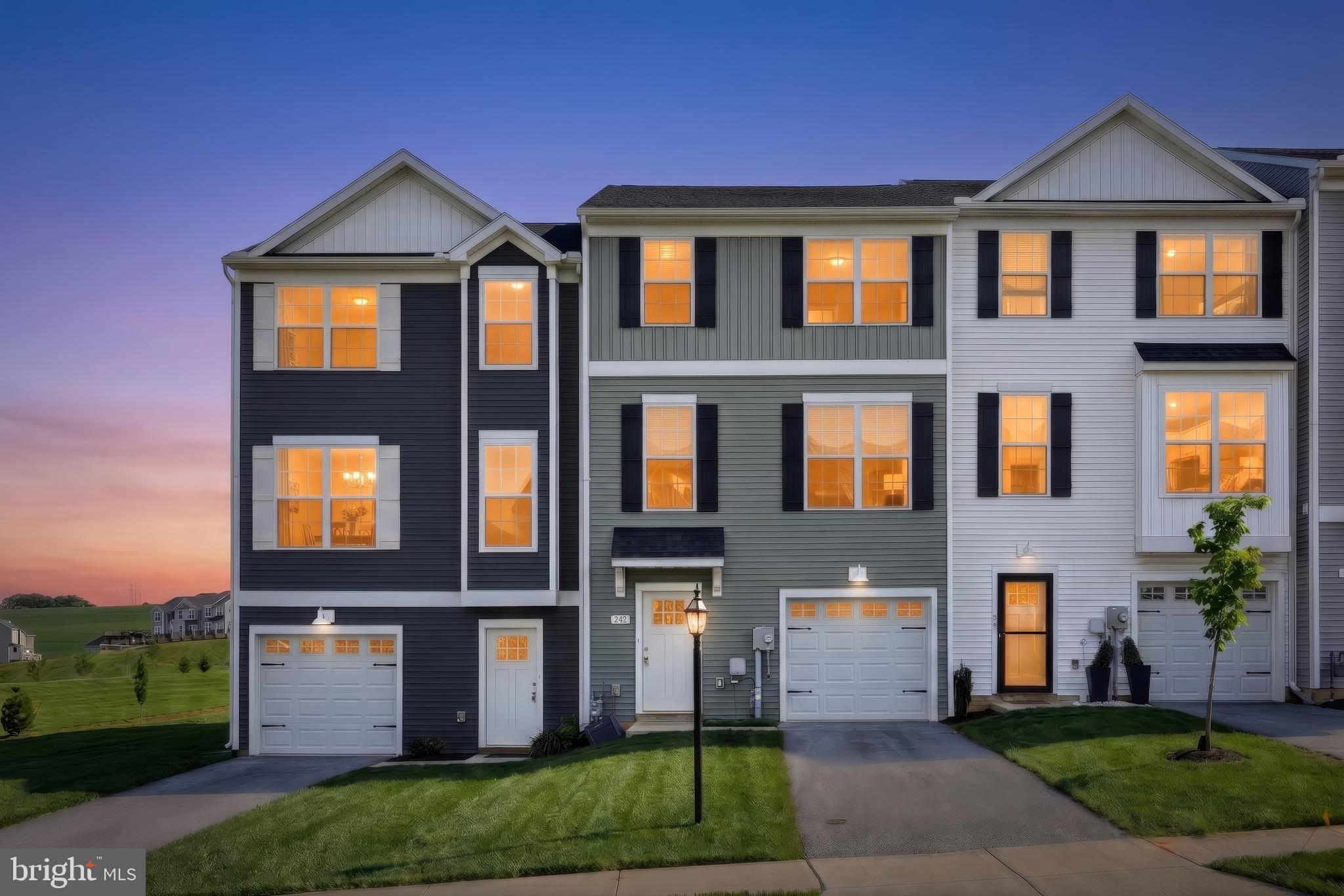 Welcome Home to 242 Hudson Blvd in Red Lion PA!This 3 bedroom, 2.5 bath townhome built in 2023 is located in the Hudson Ridge community within the Dallastown Area School District and offers modern finishes across three levels of living space, professionally painted throughout. The main level showcases a completely open floor plan, creating a seamless flow between the living, dining and kitchen areas. The kitchen is equipped with granite countertops, a center island, stainless steel appliances including a dishwasher and refrigerator, and updated fixtures throughout. Sliding glass doors off the dining area lead to a rear maintenance free deck, providing space for outdoor enjoyment. The upper level includes three well-sized bedrooms, highlighted by a primary suite with a walk-in closet and private full bath. A second full hall bath and conveniently located laundry complete this level. The lower level features a versatile flex room that can serve as a fourth bedroom, home office or additional living area, along with access to the one car garage. The HOA maintains common area grounds, allowing for low maintenance living. Conveniently located near Route 24, Route 74 and I-83, providing easy access to York, Baltimore, Red Lion and surrounding areas. Schedule your private tour today!