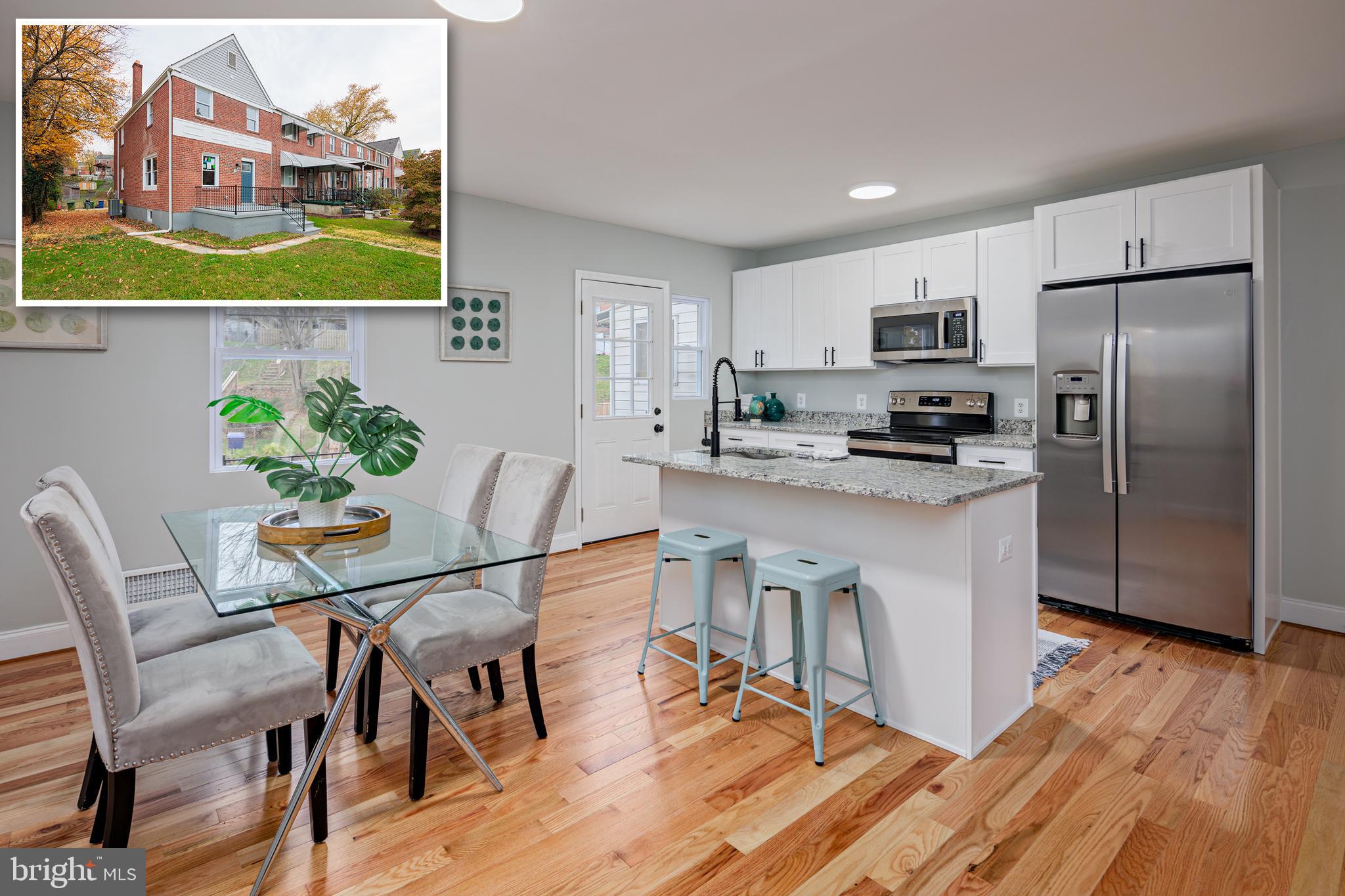 BEAUTIFULLY RENOVATED END UNIT ROW HOME! Enter into a bright and airy living area with brand new hardwood flooring that seamlessly runs throughout the entire main floor.  Enjoy open concept living with a brand new kitchen featuring custom white shaker cabinetry, stainless steel appliances, granite counter tops and large island.  Upstairs you will find three generously sized bedroom and a full bathroom that has been completely remodeled.  The basement has been completely finished and features an additional large living area (which can be used as a fourth bedroom) as well as an additional full bathroom featuring custom ceramic tile.  This home features so many upgrades including upgraded electric, upgraded plumbing, new HVAC, newer roof, new windows and so much more!  All permits have been pulled and work has been performed by licensed professionals giving you peace of mind - all you have to do is pack your bags and move right in!  House is vacant and easy to show so schedule your showing today.