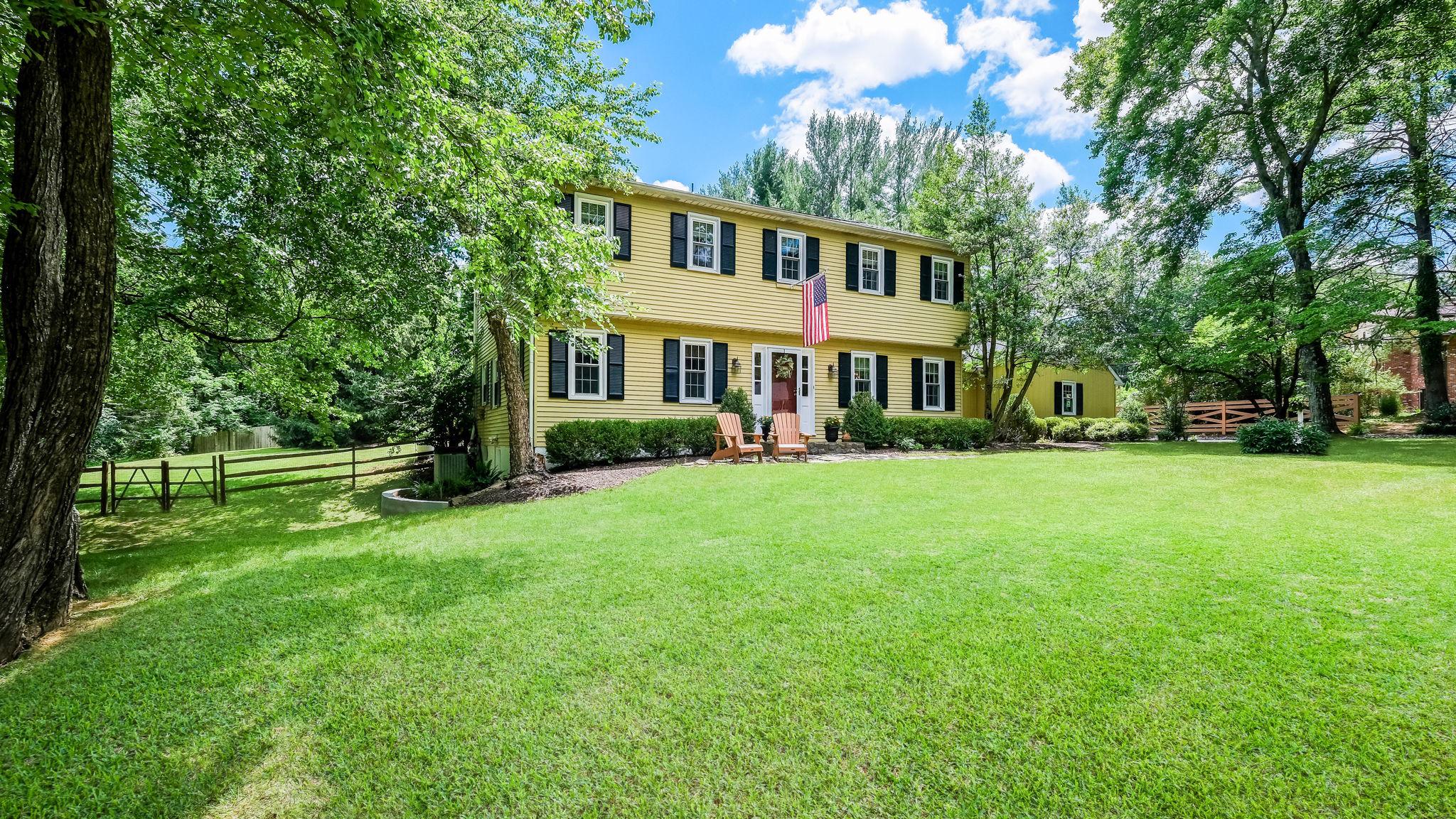 OPEN HOUSE RESCHEDULED TO SUNDAY 12-2PM Welcome to one of Doylestown's hidden gems in one of Pebble Hill's most cherished residential settings. This home is a private retreat where thoughtful updates, timeless comfort, and exceptional outdoor living come together beautifully. Tucked away on a quiet, low-traffic cul-de-sac road  and just 5 minutes from the heart of Doylestown, this stunning property sits on 1+ acre surrounded by towering mature trees, beautifully landscaped grounds, and a private in-ground pool.

Lovingly cared for and continually improved by its owners, this meticulously maintained home offers over 3,000 square feet of thoughtfully designed living space, including a finished walkout basement with flexible areas for recreation, relaxation, entertaining, and everyday living. Every room reflects warmth, quality, and functionality.

The beautifully renovated kitchen serves as the heart of the home, featuring custom sage-green Shaker cabinetry, butcher block countertops, a center island with additional storage, glass-front display cabinets, designer hardware, and artisan tile accents.

Enjoy the thoughtfully designed main level which features a spacious family room with a beautiful brick and shiplap fireplace, along with a dedicated mudroom, first-floor laundry, convenient access to the two-car side-entry garage, and a large covered rear porch overlooking the peaceful backyard setting.

Upstairs, you'll find 4 generously sized bedrooms, including a comfortable primary suite with hardwood flooring and a walk-in closet, plus a beautifully renovated hall bathroom with stylish finishes and modern conveniences.

The outdoor spaces are where this property truly shines. Enjoy summer days by the pool, evenings on the covered porch, cozy nights enjoying the firepit, and the beauty of mature landscaping throughout the seasons. A dedicated garden shed and separate pool shed add convenience and complete this exceptional outdoor retreat.

A rare opportunity to own a well-loved Doylestown home offering privacy, character, thoughtful updates, and an extraordinary lifestyle setting.