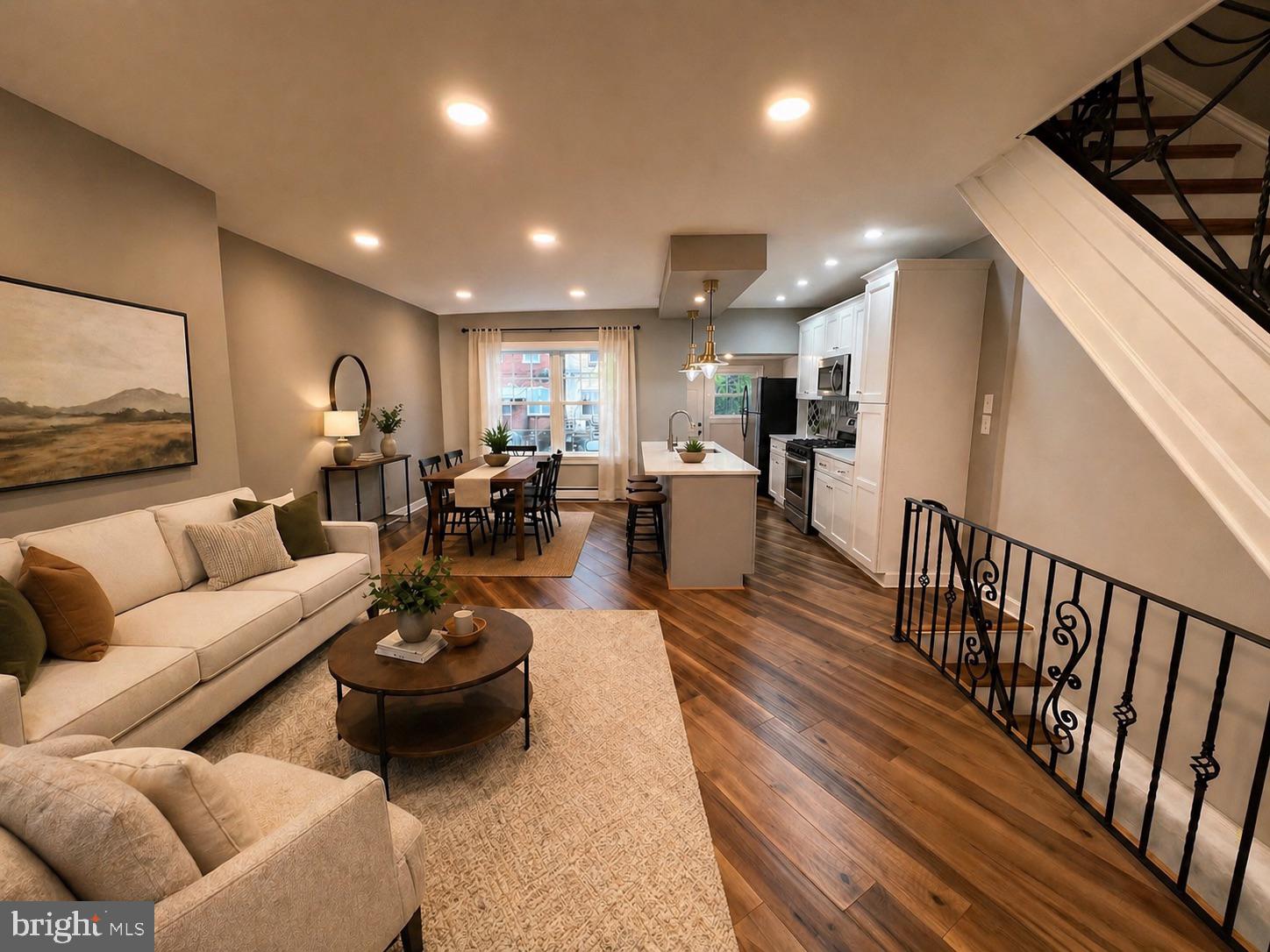 Welcome to this beautifully updated home featuring a charming front porch and fenced front yard, perfect for relaxing or entertaining. Step inside to a bright and airy open-concept layout filled with natural light from newly installed windows, complemented by rich laminate & hard wood flooring and fresh paint throughout.

The modern kitchen is thoughtfully designed with granite countertops, white cabinetry, stainless steel appliances, a dishwasher, and garbage disposal, along with a spacious island ideal for cooking and gathering.

Upstairs, you’ll find three comfortable bedrooms, each offering closet space, along with a full bathroom featuring a skylight that brings in abundant natural light, plus a tub/shower combination.

The fully finished basement adds valuable living space, complete with a pantry room, laundry room with washer and dryer hookups, a second full bathroom, and a versatile open area perfect for a family room, home gym, office, or more. A unique pet nook adds extra charm and functionality.

Additional highlights include rear exterior storage space and a gated driveway providing secure off-street parking.