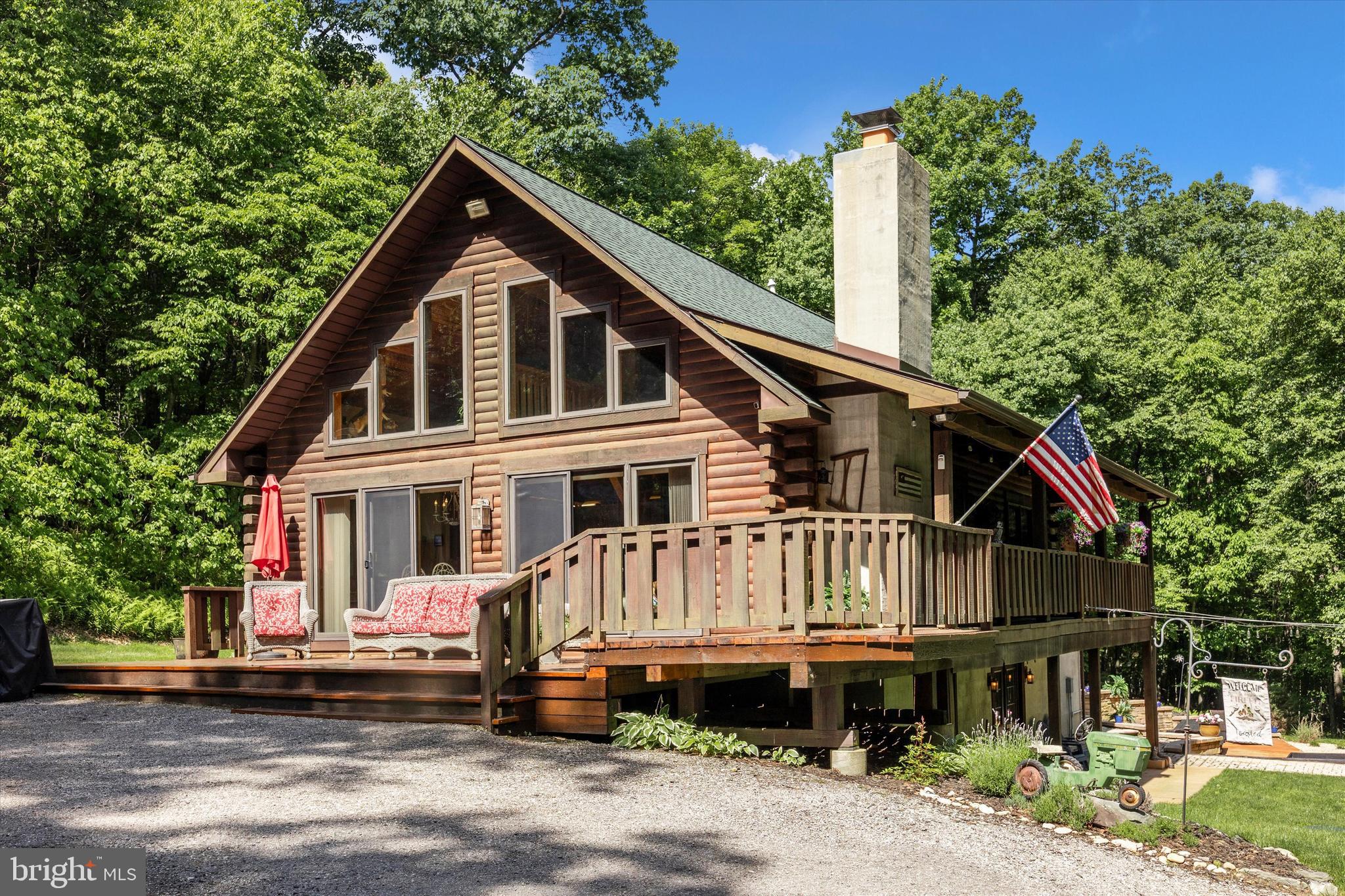 ***OPEN HOUSE*** Saturday, June 6th from 11-1pm ***OPEN HOUSE*** Escape the hustle and bustle and experience true mountain serenity in this stunning custom red oak log cabin. Surrounded by nature, this peaceful retreat offers breathtaking seasonal mountain views, abundant wildlife, and multiple outdoor spaces to relax and unwind, including a welcoming front porch, expansive side deck, and custom patio with electric and wood-burning fire pit. This spacious home features 4 bedrooms, a loft, and 2.5 baths, along with a fully finished walkout basement designed for entertaining. The impressive lower level includes a wet bar, game area, movie theater, wood stove, and a one-of-a-kind custom bathroom with heated floors. The home offers multiple heating options, including a fireplace, outdoor wood boiler, wood stove, dual-zone HVAC, and an owned 500-gallon propane tank. The outdoor wood boiler also supplies the hot water tank for endless hot water during the winter months. Additional highlights include an oversized insulated garage with heat and electric, upgraded 400-amp electric service, water treatment system, and recent updates including a new roof and side deck within the last two years. If you’re looking for privacy, comfort, and the beauty of mountain living while still being within reach of everyday conveniences, this dream home is a must-see.