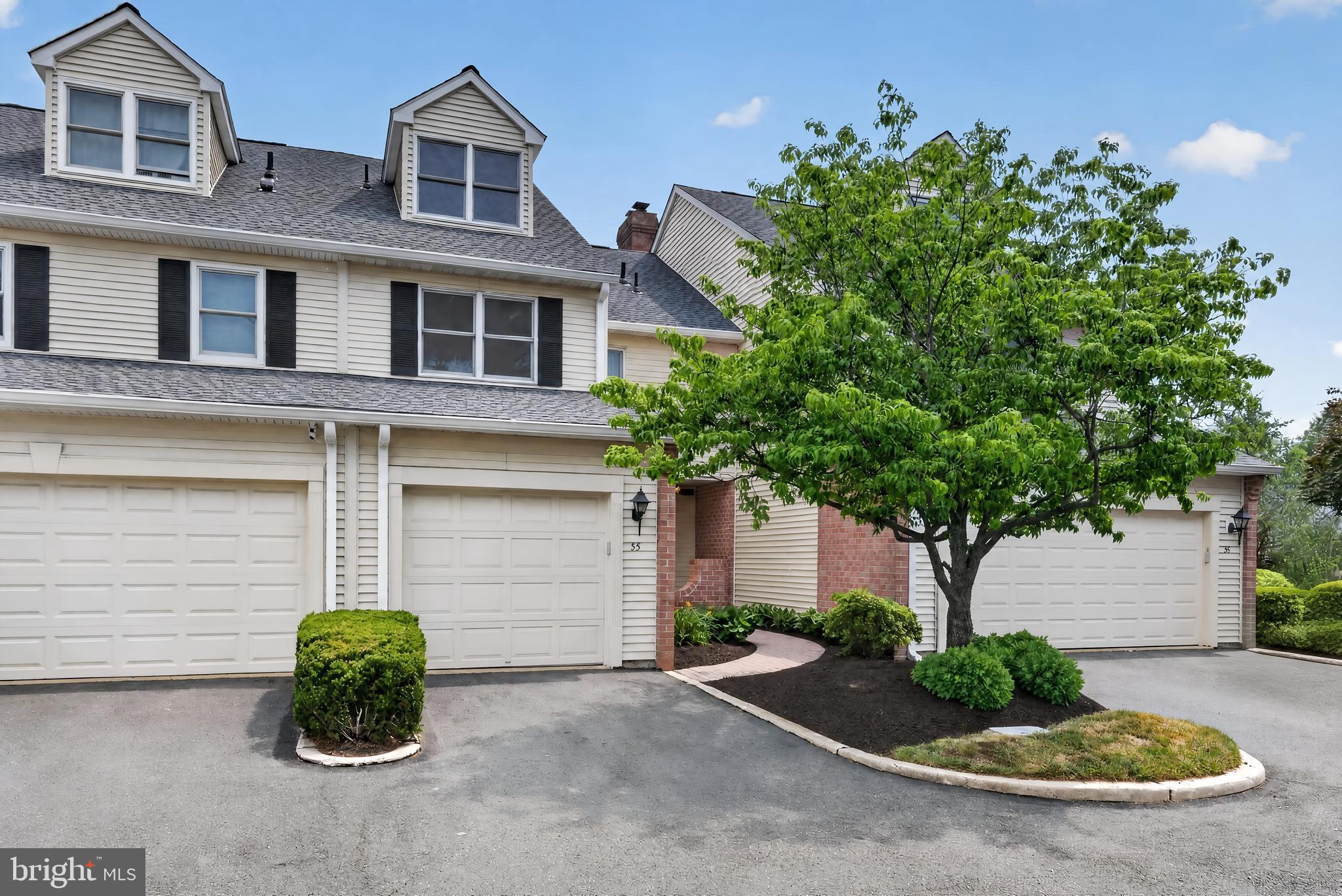Welcome to 35 Sutphin Pines. Located in the highly desirable Sutphin Pines community and the award-winning Pennsbury School District. This home awaits your offer.  From the inviting paver walkway bordered with mature plantings, enter the remodeled kitchen with a direct visual path to the dining room and rear patio.  Re-designed by Beco Kitchen & Bath, the dividing wall to the dining room was removed and replaced by granite countertops and a breakfast bar that comfortably seats 2 to 3. Solid hardwood flooring, stainless steel appliances, and custom cabinetry complete the kitchen. Entertaining is a breeze with the open dining room and direct access through a French door to the rear patio, both adjacent to the inviting living room with a wood burning fireplace.   Completing the main living space is a sunroom off the living room.  With a wall of casement windows and a door to the patio, this additional, heated living space is a perfect room to relax in and enjoy all year round.  Hardwood flooring runs throughout most of the main living areas as well as the updated hall  powder room.
The 2nd floor has two generous sized bedrooms and two remodeled full baths. The primary bedroom with ensuite bath has hardwood floors, crown molding, built-ins, and a generous walk-in closet with custom-built shelving and storage. You will enjoy the private deck off the bedroom. Coffee in the morning? A peaceful and beautiful way to start your day!  The ensuite bath has ceramic tile flooring, jacuzzi tub, double vanity, and tiled shower.  Adjoining the 2nd bedroom is a full bath, completely re-designed in 2024. With a white/grey pallet, this beautifully tiled bathroom has a semi-enclosed walk-in shower, marble bench, and vanity with slide out shelving. A 2nd floor laundry area with stacked washer/dryer completes this level.
The finished 3rd floor is a great flex space. There is a bedroom with skylight and closet and a separate bonus room that could be a home office, exercise/hobby room.  A door from the bedroom provides attic space, perfect for storage.  All stairways, the 2nd bedroom, and 3rd floor were upgraded with new Shaw carpeting in 2025.
This home has a finished lower-level family room with heat and central air. The bamboo flooring, wood burning fieldstone fireplace, and wet bar offer a wonderful additional living and entertaining space. 
A few miles from charming Yardley Boro, its restaurants and shops, and an amazing location for commuters -NJ Transit, Septa, Amtrak, Rt.1, I-295 and the PA Turnpike giving owners easy access to Princeton, PHL, NYC and surrounding areas. Residents enjoy the outdoor saltwater pool, tennis/pickleball court, lawn maintenance and snow removal to their door! Don’t go through another summer of lawn mowing and a winter of snow plowing and shoveling. Make your move today! Showings Start Saturday 6/27/26 at 10am.