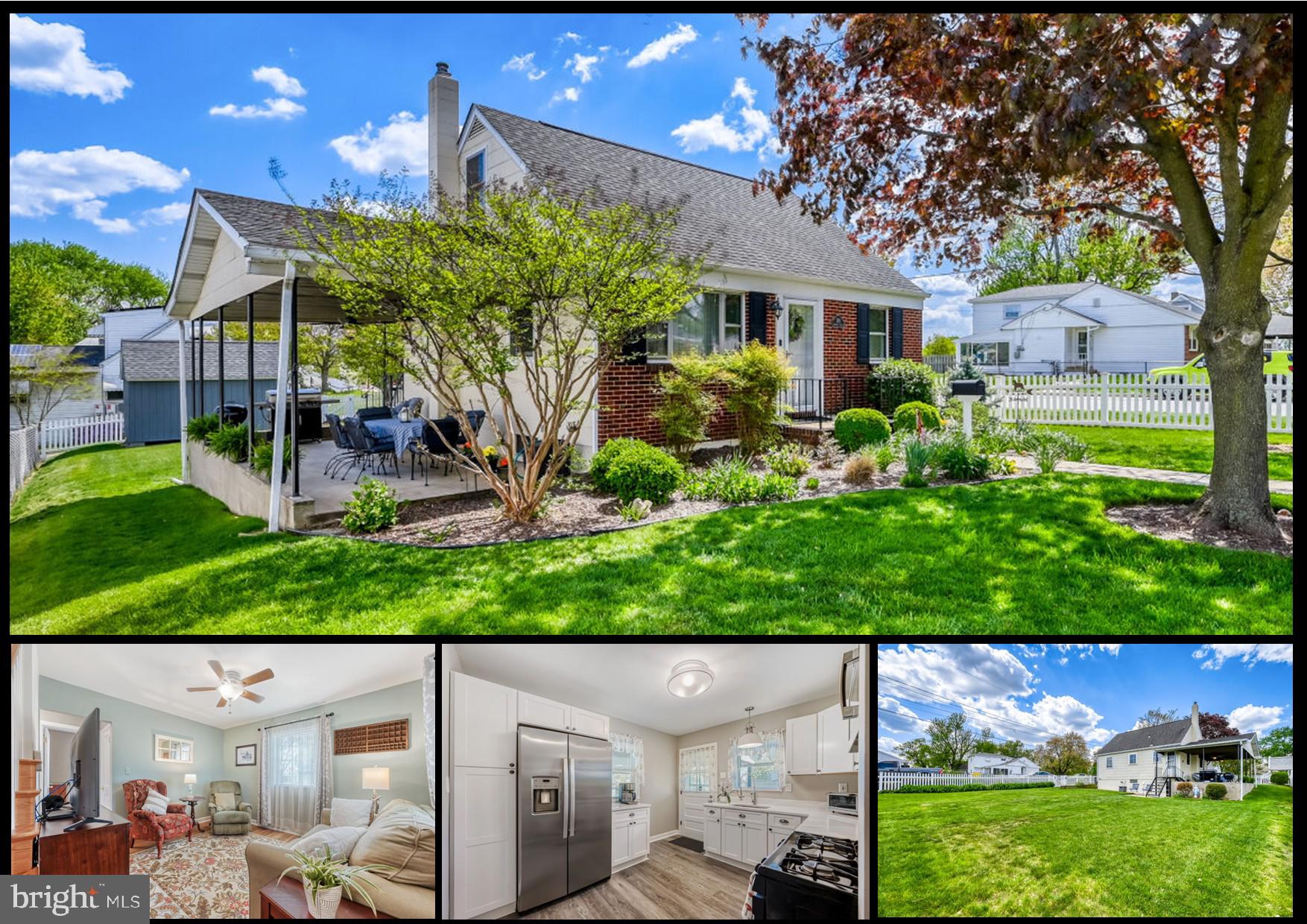 Rarely available 3 level Cape Cod style home, in the desirable Roland Terrace Community in Brooklyn Park (Anne Arundel County school system).  Premium corner lot location.  Fully fenced in yard (front and back) with an elegant white vinyl picket fence.  The covered side porch is perfect for outside entertaining.  This home is in excellent condition!  Brand new kitchen renovation, including quartz countertops, stainless steel appliances, 30" inch cabinets, and luxury vinyl plank flooring.  Gleaming hardwood floors on the main and 2nd level.  Most of the house has been freshly painted.  Lower level basement is huge, featuring a recreation space, bonus room (could be 4th bedroom), laundry area, exercise space, and workshop.  Gigantic backyard, fully fenced-in with large storage shed.   Other updates include: 40 year architectural shingle roof installed in 2002, air conditioning system replaced in 2016, water heater installed in 2019, updated main electrical panel box installed in 2020.