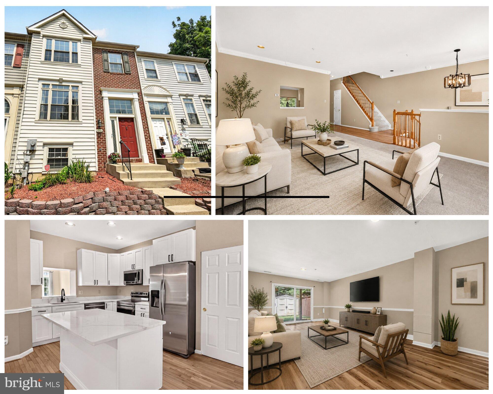 Beautifully updated  from top to bottom, this spacious 4-bedroom, 3.5-bath townhome in the desirable Main Farm subdivision offers flexible living space, stylish finishes, and a convenient Frederick location. The main level features hardwood flooring, a generously sized living room, and an updated kitchen with quartz countertops, stainless steel appliances, and ample workspace. Just off the kitchen, the inviting sitting room provides the perfect place to relax or gather, with access to the low-maintenance composite deck. Upstairs, the expansive owner’s suite includes a beautifully updated luxury bathroom. Two additional nice sized bedrooms and another full bathroom complete the upper level. The fully finished walkout basement adds exceptional versatility with a fourth bedroom, full bathroom, spacious recreation room, and an additional room that could serve as a fifth bedroom, home office, craft room, fitness space, or guest retreat. New carpet throughout adds a fresh, move-in-ready feel. Ideally located near Downtown Frederick, the Wegmans shopping center, restaurants, everyday conveniences, and major commuter routes, this home offers the perfect combination of space, updates, and accessibility.