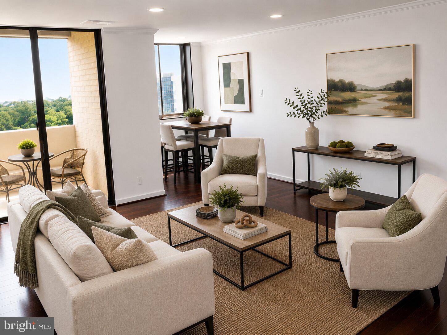Welcome to Residence 1818, a top-floor penthouse residence at The Elizabeth, one of Friendship Heights' premier full-service luxury buildings. Perched high above the treetops, this exceptional corner home offers 1,239 square feet of beautifully updated living space, combining comfort, convenience, and timeless style in one of the Capital Region's most desirable neighborhoods.

Filled with natural light from multiple exposures, the thoughtfully designed floor plan offers an uncommon sense of openness and scale. Rich hardwood flooring flows throughout the residence, while the beautifully renovated kitchen features premium cabinetry, stone countertops, and upgraded appliances. Renovated bathrooms, generous room sizes, and quality finishes throughout create a home that is both elegant and move-in ready.

The spacious living and dining areas provide exceptional flexibility for everyday living and entertaining, while the private balcony offers the perfect place to enjoy morning coffee, unwind at the end of the day, or simply take in the elevated views. The primary suite serves as a peaceful retreat with the comfort and proportions expected in a luxury residence, while the second bedroom is equally suited for guests, family, or a sophisticated home office. 

A truly rare offering in condominium living, the residence conveys with four garage parking spaces arranged in two tandem configurations. Whether accommodating multiple vehicles, visiting family, guests, or caregivers, this exceptional feature provides a level of convenience seldom found in the Washington metropolitan area. 

Life at The Elizabeth is defined by service, security, and ease. Residents enjoy a staffed front desk, indoor swimming pool, fitness center, sauna, resident gathering spaces, professional management, and the peace of mind that comes with a well-established luxury community. 

The location is simply exceptional. Situated in the heart of Friendship Heights, residents enjoy immediate access to Metro, Whole Foods, Trader Joe's, Bloomingdale's, fine dining, cafés, medical services, and everyday conveniences. Whether heading into downtown Washington, Bethesda, or beyond, everything you need is just moments from your door. 

For those seeking the convenience of lock-and-leave living without sacrificing space, comfort, or amenities, Residence 1818 presents a rare opportunity to own a top-floor corner penthouse home in one of the region's most sought-after full-service communities.