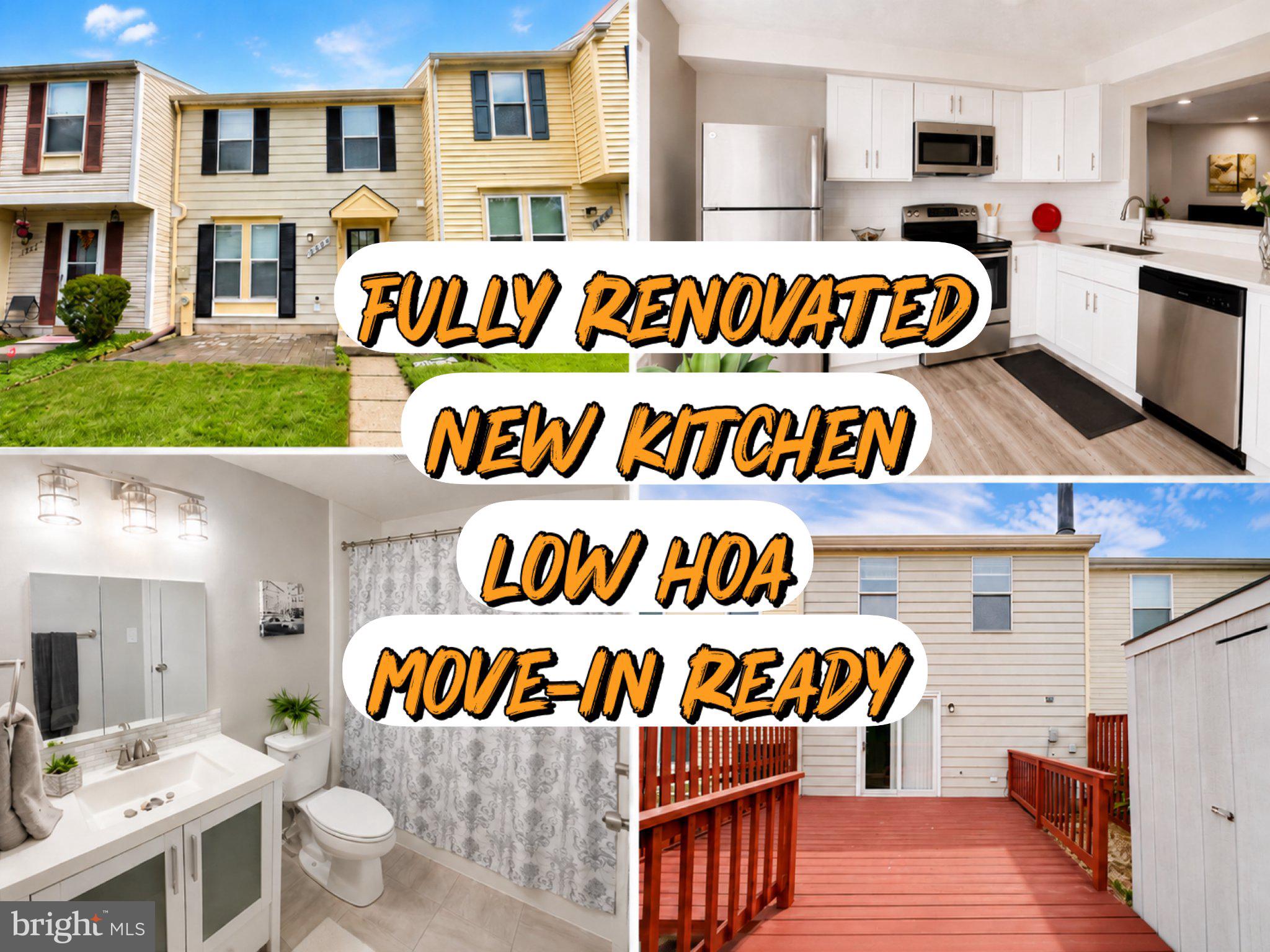 Welcome to this stunning, fully renovated two-level, 2-bedroom townhome w/ 1 full bath and 1 half bath—in the highly desirable Oak Pond community! Just a short walk to Allen Pond Park, minutes to Bowie Town Center for shopping, dining, and entertainment this home offers exceptional convenience for commuters and everyday living and gives you access to major routes to Annapolis, Washington DC, Baltimore, College Park and more.   The fully renovated kitchen is a showstopper, complete with brand-new cabinetry, quartz countertops, and stainless steel appliances.  The main level features a newly renovated half bath with a new vanity and a versatile sitting area or a spacious TV room, complete with your OWN fireplace!  —The main level showcases new luxury vinyl plank flooring, fresh paint, and a bright open-concept living space. Step directly from the kitchen onto a nice-sized deck—ideal for sipping your coffee in the morning or enjoying summer sun. Upstairs, you’ll find two freshly painted bedrooms with brand-new carpet and one fully renovated bathroom featuring a new vanity with modern finishes and style. This move-in-ready gem combines modern comfort with elegant upgrades throughout—all in an unbeatable location. This property has it all!!