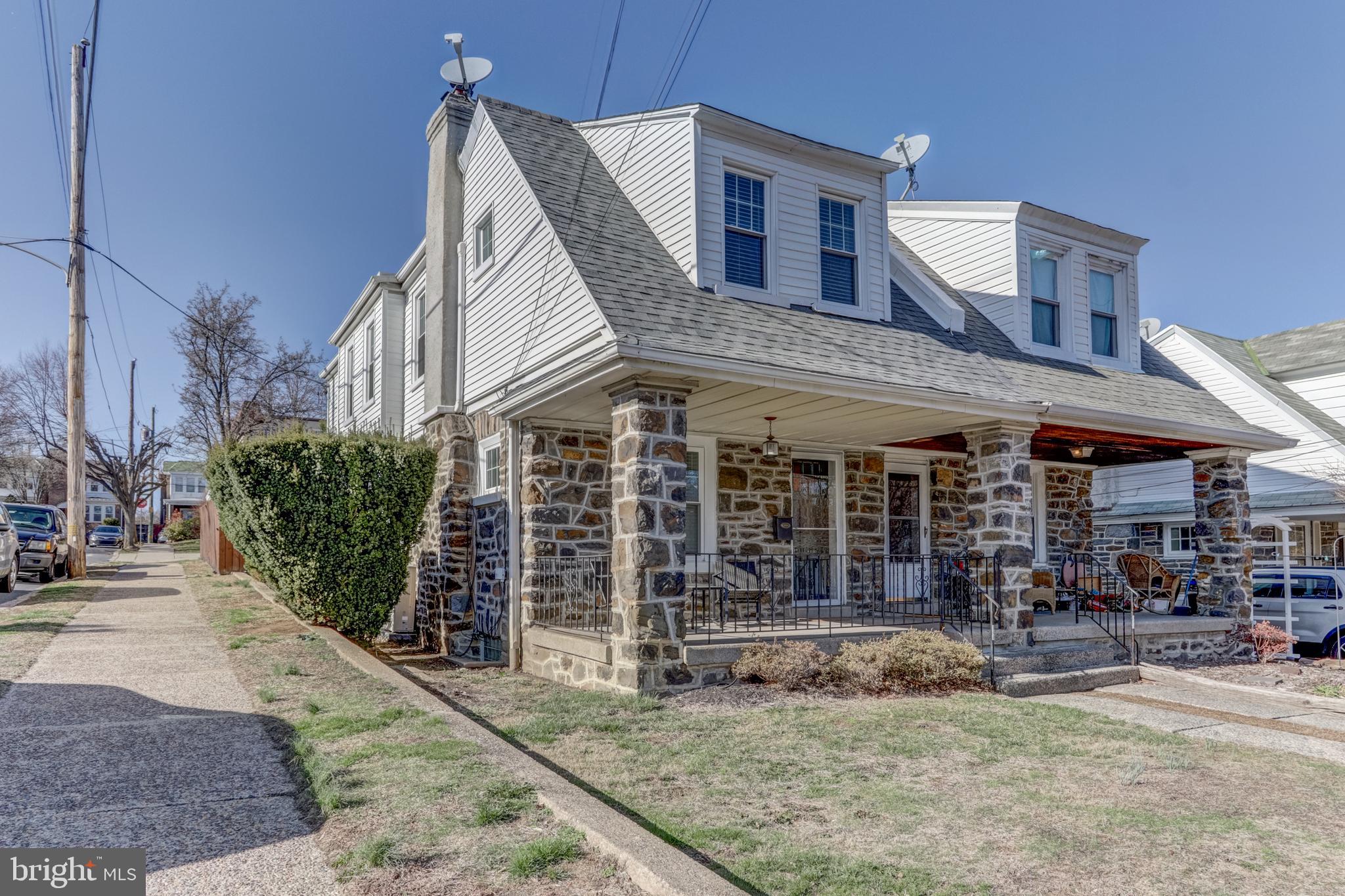Open Houses Friday April 4th 5:30pm - 7:30pm and Sunday April 6th 12pm - 2pm, Welcome Home to 544 Fairthorne Ave. Located on a spacious corner lot this traditional Roxborough Twin is ready for new beginnings. Greeted by the cozy covered porch you enter the nice sized living room featuring a beautiful stone fireplace flanked by electric sconces. The dining room is next and shares the same original hardwood flooring as the living room. The fashionable Sputnik chandelier delivers the light for gathering with family and friends. The fully renovated kitchen 2020 features new cabinets, counter tops, back splash with custom tile work at the stove and over the new sink, all stainless appliances & recessed lighting. The double window offers abundant natural light. The kitchen is designed for cooking and baking but also offers the space for eat in dining or coffee station just follow your bliss. Head upstairs and find bedrooms 2 & 3 with closets and original hardwood floors. The primary suite is spacious, bright and offers double closets. The lighted hallway brings you to the fully renovated full bath 2020 styled in classic black & white. The new gas water heater 2025 brings hot shower you need. The rear door off the kitchen leads to a fully private secret garden with covered custom built slate & stone patio, raised  garden beds loaded with beautiful flowering perennials. This outdoor space was designed for relaxing  and entertaining. You will find access to the massive 3 car detached garage. This garage and the bay pads provide off street parking for 3 or more cars. This garage offers the potential for possible garage rental income for the new owner. Please verify with the city for acceptable uses. Additional major improvements include: new roofs on the house & garage 2021 & 2024, new windows throughout 2023, new boiler for heat and 5 unit mini-split system for AC 2020, new boiler chimney liner 2024, new 200 amp electric service 2020, Newer washer & dryer 2020. This house is READY.