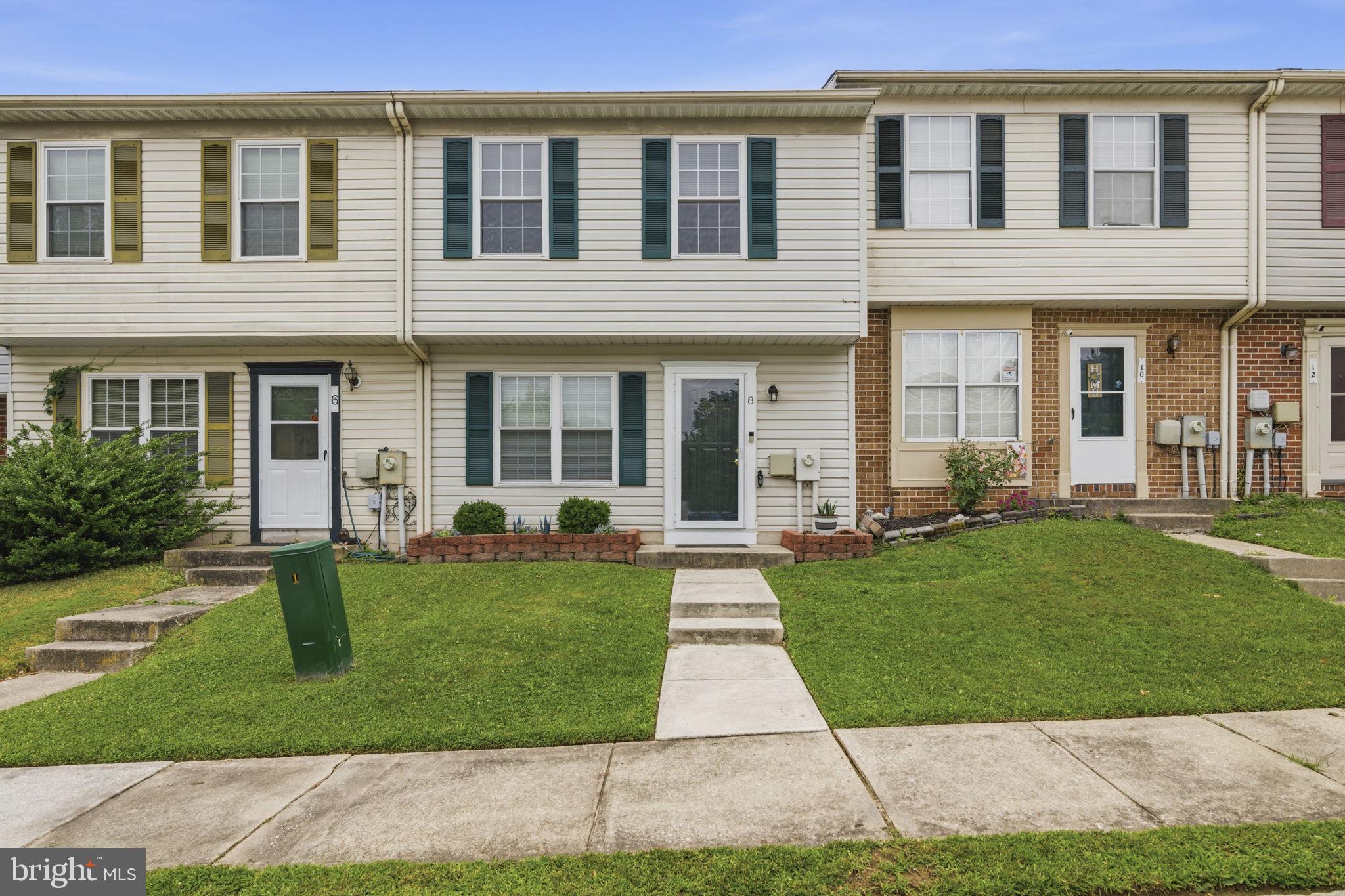 Welcome to 8 London Perry Ct, a charming, well-maintained 3-bedroom, 1 and a half bathroom townhome offering a functional layout designed for everyday comfort. A fantastic middle unit townhouse tucked away in friendly community conveniently located in Middle River, MD.  This home features LPV flooring on the main level, wall to wall carpet upstairs, a wood burning fireplace, second floor laundry, a fenced rear yard, and two designated parking spots. Conveniently located within minutes of Baltimore, White Marsh, and Harford County providing easy access to shopping, dining, and commuter routes. This home is in excellent condition and move-in ready, making it perfect for a first-time homebuyer or a great addition to any rental portfolio.