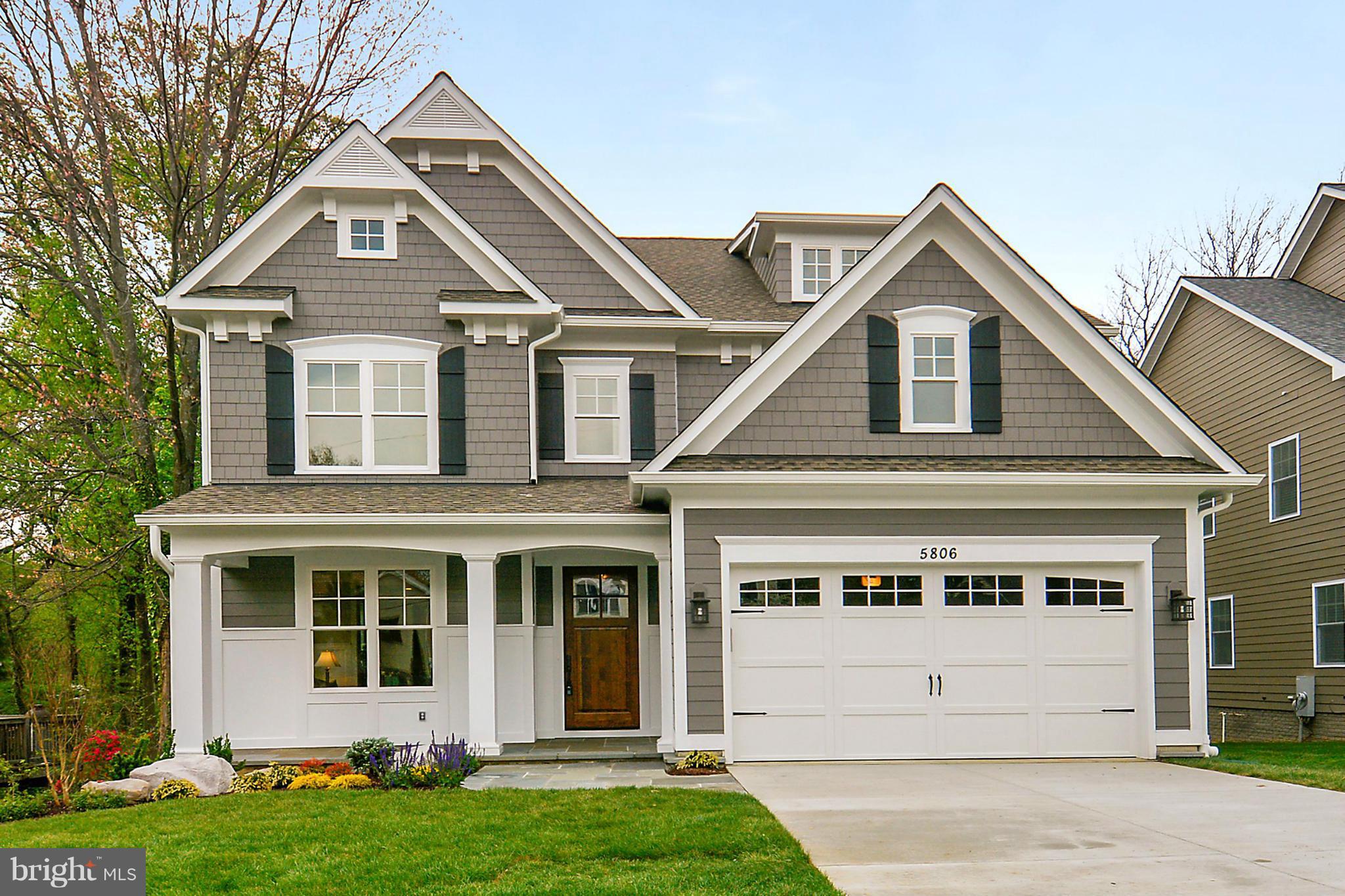 Over 4,900 finished sq ft. 100% completed, amazing new Arts & Crafts Col, on over 1/3 acre lot, built by award-winning Douglas Constr (best Green builder-Beth Mag), 5BR, 4.5BA, chef's kitch, fam rm w/fp & built-ins, 1st flr mud rm w/built-ins, owners' suite, WICs, spa BA, 2nd flr hw/study area, fin lwr lev incl 5th BR, FB, rec rm, game rm & exercise rm, 2-car garage, large deck.