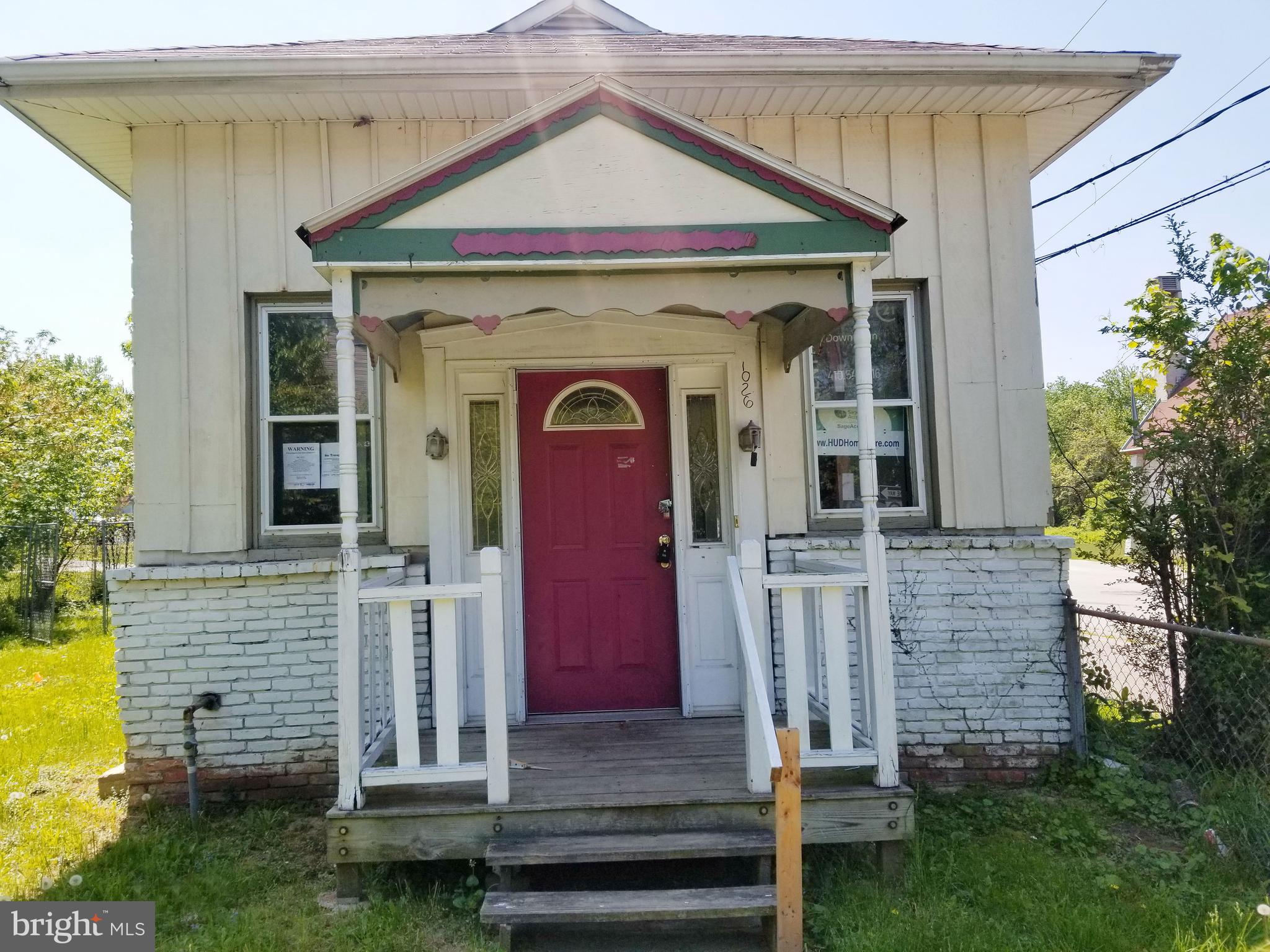 HUD Owned Home, case number 241-894769. HUD Homes are sold "as is," FHA insurable with repair escrow, subject to appraisal. Exciting chance to own this porchfront home in Violetville  neighborhood! Enjoy nice room sizes, carpet floors, separate laundry/utility room and screened porch that opens to spacious rear yard. Great location - near Violetville Elementary/Middle School, Saint Agnes Hospital.  Vioetville Park and University of Maryland.