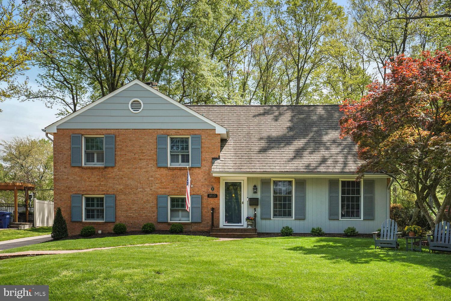 Fantastic opportunity to buy in sought after Riverside Gardens with this expanded split level home.  | INSIDE  Sweetbriar model is a neighborhood favorite and this one has an expansive family room extension off of the kitchen and dining room with cathedral ceiling and recessed lighting, opening up what is normally a very compartmentalized main level floor plan.  Traditional hardwood floors throughout the living spaces add sophistication to the home.  Kitchen is light and bright and with granite counters, white cabinets and stainless steel appliances.  Granite bar becomes a dry bar as it turns the corner to the family room.  Pass through window to the formal dining room further opens up the space.  Formal living room off the front foyer is perfect for a home office with floor to ceiling built-in bookcases with a built-in window seat between.  Down a small flight of stairs to the basement is a recreation room, complete with wood burning fireplace.  Around the corner a half bathroom and the laundry room.  From the main level and up a similar small flight of stairs are three secondary bedrooms and a hall bathroom.  Primary suite is a floor all to itself on the upper level.  The primary bathroom with its spa-like finishes will upend your preconceptions of tub/shower combos with its stationary glass partition, leaving the view of  dove gray tiling and a leaf-like tile listello accent ever present, a perfect accent to the swirling pattern of the quartz counters atop the double sink vanity.  Mini split A/C systems inside help control temperatures in the summer in the primary suite and the family room addition.  |  OUTSIDE  A detached two car garage and additional parking to the left of the garage, allow for plenty of parking.  Stylish stamped concrete driveway is just a hint of the hardscaping you will find around the back yard.  Enjoy the inviting stamped concrete patio, a highlight of the extensive, privacy fenced yard.  Open the double patio doors to the side and patio and create the perfect atmosphere for warm weather entertaining! Mature trees in the back most portion of the yard make the space feel like your own private, suburban oasis.   |  SPECIAL REQUESTS  Seller prefers  a 30-45 day closing and rent back to the end of June.