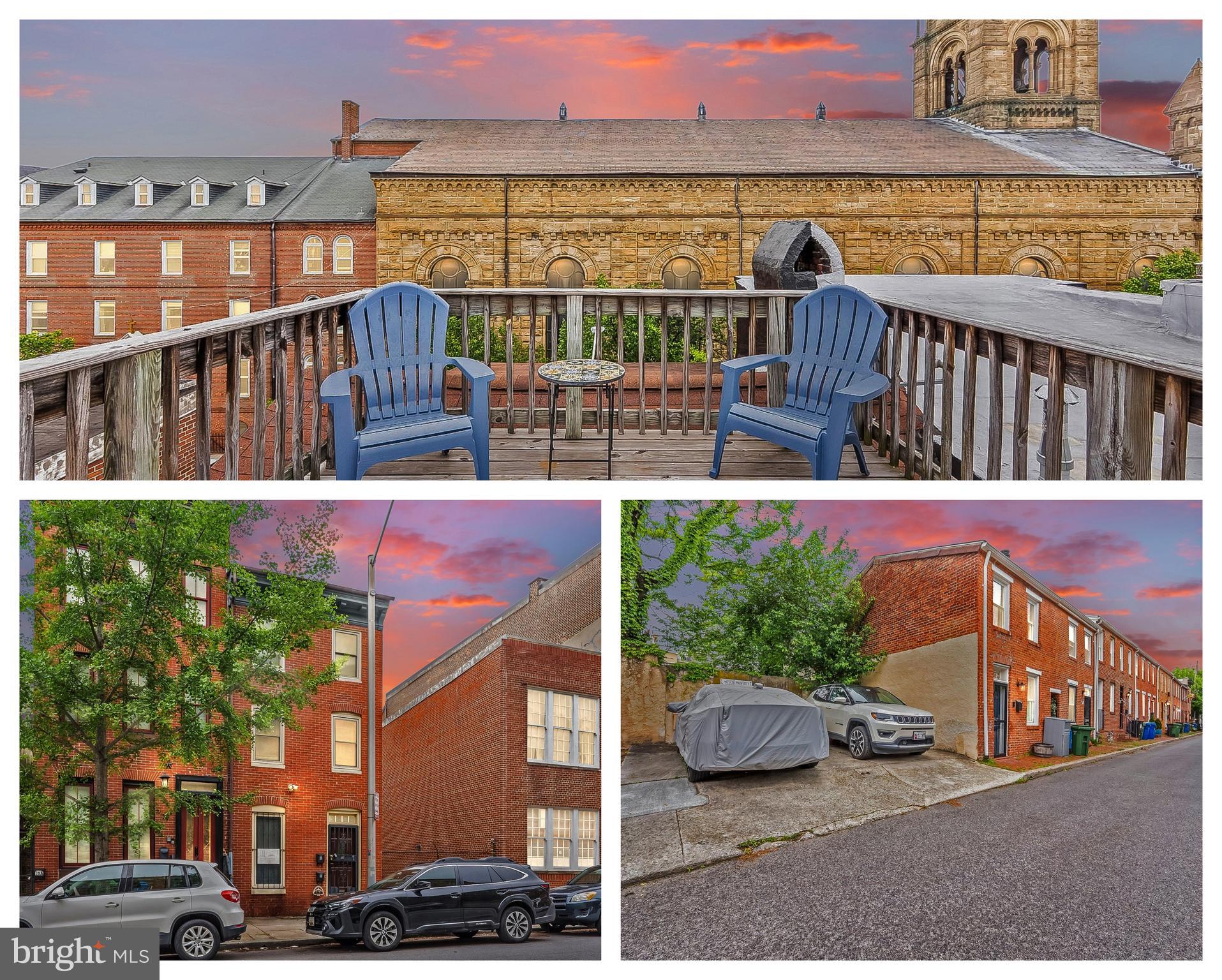 Spacious and versatile 4-level townhome offering incredible income or multi-generational living potential with two separate units! Unit A features 3 bedrooms and 2 full bathrooms and 1416 Sq Ft along with a 216 sq ft Rooftop Deck, while Unit B offers 2 bedrooms and 2 full bathrooms and 917 Sq Ft as well as a balcony 48 sq ft and a landscaped brick patio that's perfect for relaxing or entertaining.—each with comfortable layouts and great natural light. The inviting living room is highlighted by a cozy fireplace, adding charm to the main living space. This home features two parking spaces which are deeded at 1808 E Lombard St (which is also for sale) Only a two minute walk!! NO HOA, which adds convenience and value. Located near Patterson Park, you’ll have immediate access to green space, walking trails, and recreational amenities right outside your door. This is truly a place to call home