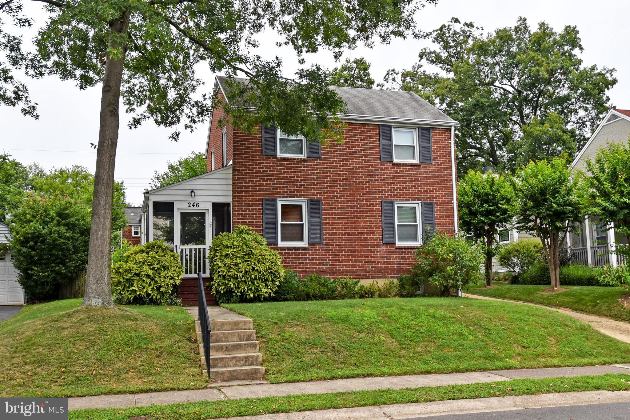 Location! Location! Location! Located in the highly sought after Arlington Forest neighborhood, winding streets and mature landscaping lead you to 246 N Granada St.  This pretty Colonial has 3 bedrooms and 2 full baths over 3 levels.  Wood flooring on main and upper levels. Finished lower level space  makes a nice rec room, office or work out area. Lovely screened porch at front door provides a relaxing spot to start or end you day.  Off-street driveway and garage with attached shed. Large, flat fenced rear yard.  1.5 mi to Ballston Metro. 5 mi to Pentagon. Moments to Rt 50. Owners may consider one small dog <25 lbs. 2 incomes max to qualify. Contact listing agent for application link.