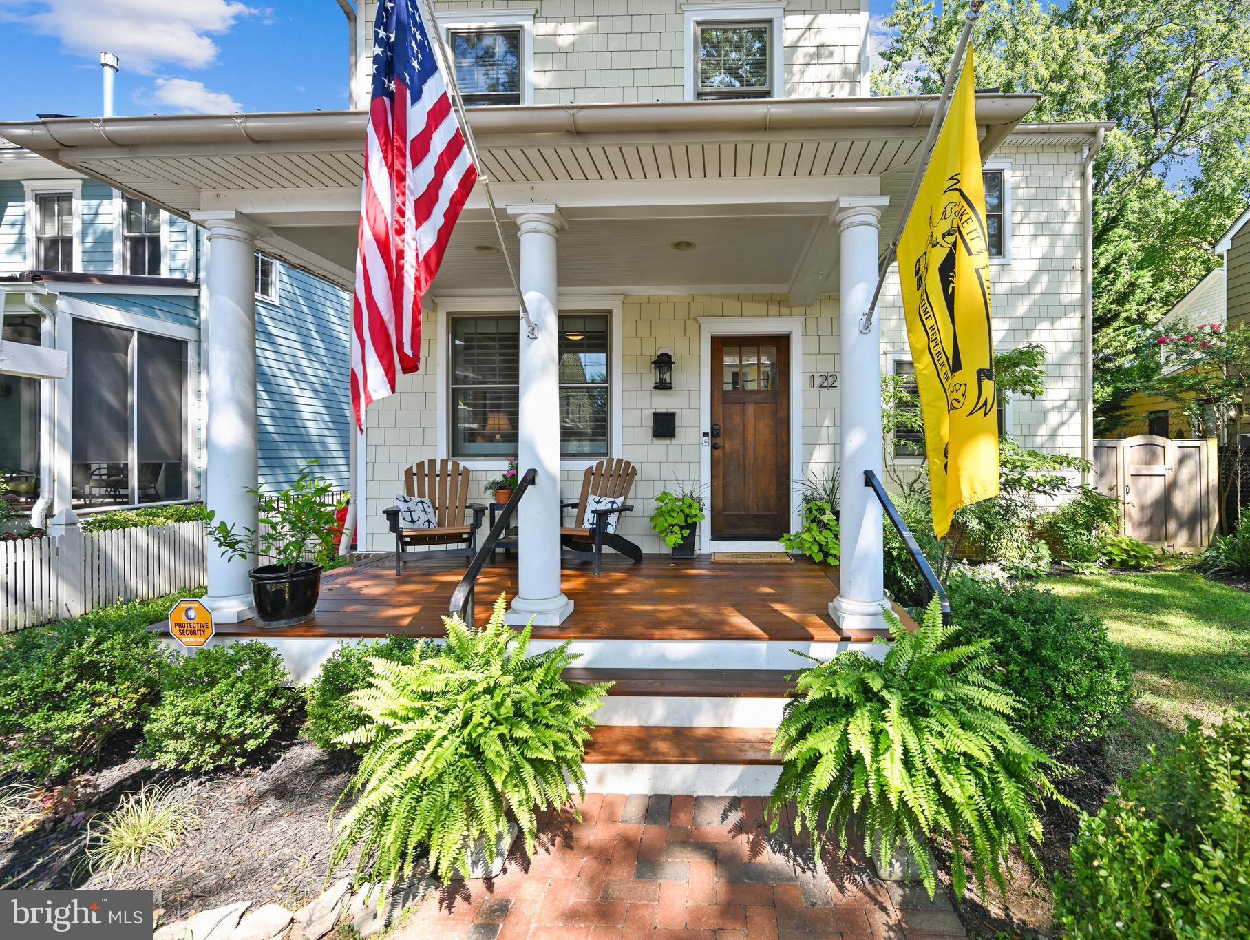 INTERIOR PHOTOS COMING SOON  Nestled in the perfect Eastport location, just blocks from the water on all sides, this stunning craftsman home is styled with historic details but no "old house" problems.  Built in 2015, the home layout checks all of todays lifestyle needs.  The classic neighborly front porch with Adirondack seating is the perfect introduction to the lovely home beyond the front door.  Enter to find a thoughtful open concept floor plan and quality finishes throughout.  The kitchen is masterfully designed with a large eat in island, custom cabinetry, high end appliances and an unbelievable pantry.  But the best part is the open concept to a fabulous living room with a gas fireplace, craftsman bookshelves under transom windows, and two sets of french doors connecting all of this to the best screened in porch in Eastport.   Impeccable master carpentry features gorgeous conferred ceilings in the family room and wainscoting on the screened porch, you won't be able to stop looking up!  Wood craftsmanship is seen throughout the home in quality moldings, custom cabinetry, and the timeless design of the craftsman staircase.  The first level also features a gracious formal dining room with access to the kitchen via a butlers pantry housing a beverage refrigerator and  bar prep area.   Just off the entry hall, you will find the first floor office that overlooks the front porch.  The office with pocket doors provides a private home work space, but can also serve as an optional main level bedroom with an adjacent convenient full bathroom.   The handsome wide staircases open to both the second level and finished basement has classic heavy craftsman newel posts, generous landings and windows that create a bright space as you ascend to the bedroom level.    Upstairs you will  find 3 large bedrooms, all with their own dedicated bathroom.  The master bedroom features vaulted ceiling, a gas fireplace, a  walk in closet and a beautiful master bathroom.   The spacious master bath is awash in natural light  with a dual sink vanity, plenty of storage, a large walk in shower and a pedestal soaking tub.   Both additional bedrooms offer plenty of room to spread out, large closets and their own designated  bathrooms.   Expansive windows provide great natural light to all the bedrooms, and the home features plantations shutters and custom wood blinds throughout the main and upper levels.   Full laundry room with excellent storage is located upstairs as well.  The basement is finished and provides a large secondary family gathering space with a gas fireplace and comfortable carpeting creating a cozy atmosphere.   An additional finished area is perfect for a home gym or second office space. Plenty of storage here with large closets, a dedicated workshop area, and a large unfinished storage area with built in shelves.   This home is ideally situation at the tip of the Eastport Peninsula just two blocks from waterfront parks where you can put in a paddle board or kayak, or just watch the sunset.  Walk to all of Eastport's great restaurants and across the bridge to historic Annapolis in just minutes.