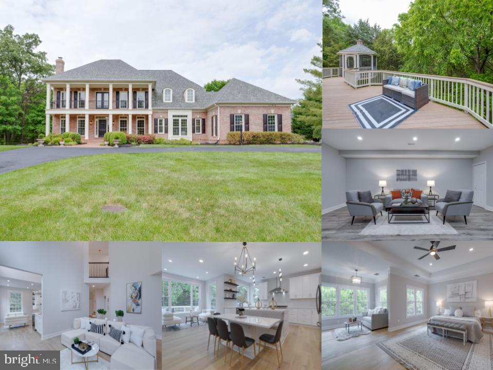 Highly highly rated Fairfax county schools system that includes Langley High, Cooper Middle and Forestville Elementary.  Gorgeous Updated Cul-de-Sac Home on 1.44 acre lot adjacent to Parkland! Generously sized and gracefully appointed, this amazing property leaves no detail untouched. Extensive recent improvements include: fresh paint inside and out, recent roof,  windows, Pella doors and upgraded HVAC system.   The timeless, brick-front Colonial welcomes you home to a side-load, 3-stall garage and circular driveway to park 10 plus cars. The impressive entry foyer sets the stage for a very bright and airy interior. Formal living and dining rooms join the foyer on either side, with a gently curving staircase inviting you to private quarters above. The heart of the home is a dramatic, vaulted ceiling family room with walls of windows providing scenic views of your treed lot. The spacious eat-in kitchen features all new quartz countertops, high end stove, fridge, sink, faucet and light fixtures. The kitchen also offers a flexible range of seating with custom banquette and dining space which opens family room and to the deck for outdoor entertaining. The first floor is completed by a laundry/mud room with access to the garage and side entrance. Don't miss the main level bedroom and fully renovated full bath.  Overlooking the family room, the upstairs landing proceeds to 4 generous bedrooms each with access to a full bathroom, including a junior suite with full en-suite bath, and 2 secondary bedrooms with jack-and-jill bath. The primary suite is its own private sanctuary, featuring a massive bedroom and sitting room retreat, fireplace, large closet in addition to the spacious walk-in closet, new quartz counters and faucets in the primary bath with a bay windowed soaking tub and large, separate shower stall. Endless possibilities await on the lower level, which hosts a huge rec room complete with custom  bar,  recessed lights, theatre room, 2nd office. The lower level also includes extensive storage  The lower level also includes a 5th full bathroom and adjoining bedroom suite providing comfort and privacy for guests. Gorgeous wide plank hardwoods on main & upper level and luxury vinyl tile in lower level. All backed by pristine outdoor living on the deck, gazebo and fenced backyard, embraced by the idyllic landscape of parks and trails. Ideally located with easy access to Tysons Corner, Reston Town Center, Dulles Airport, and the Dulles Technology Corridor. A very special property in a rare location offering peaceful seclusion, convenience and uncommon natural beauty. Welcome home!