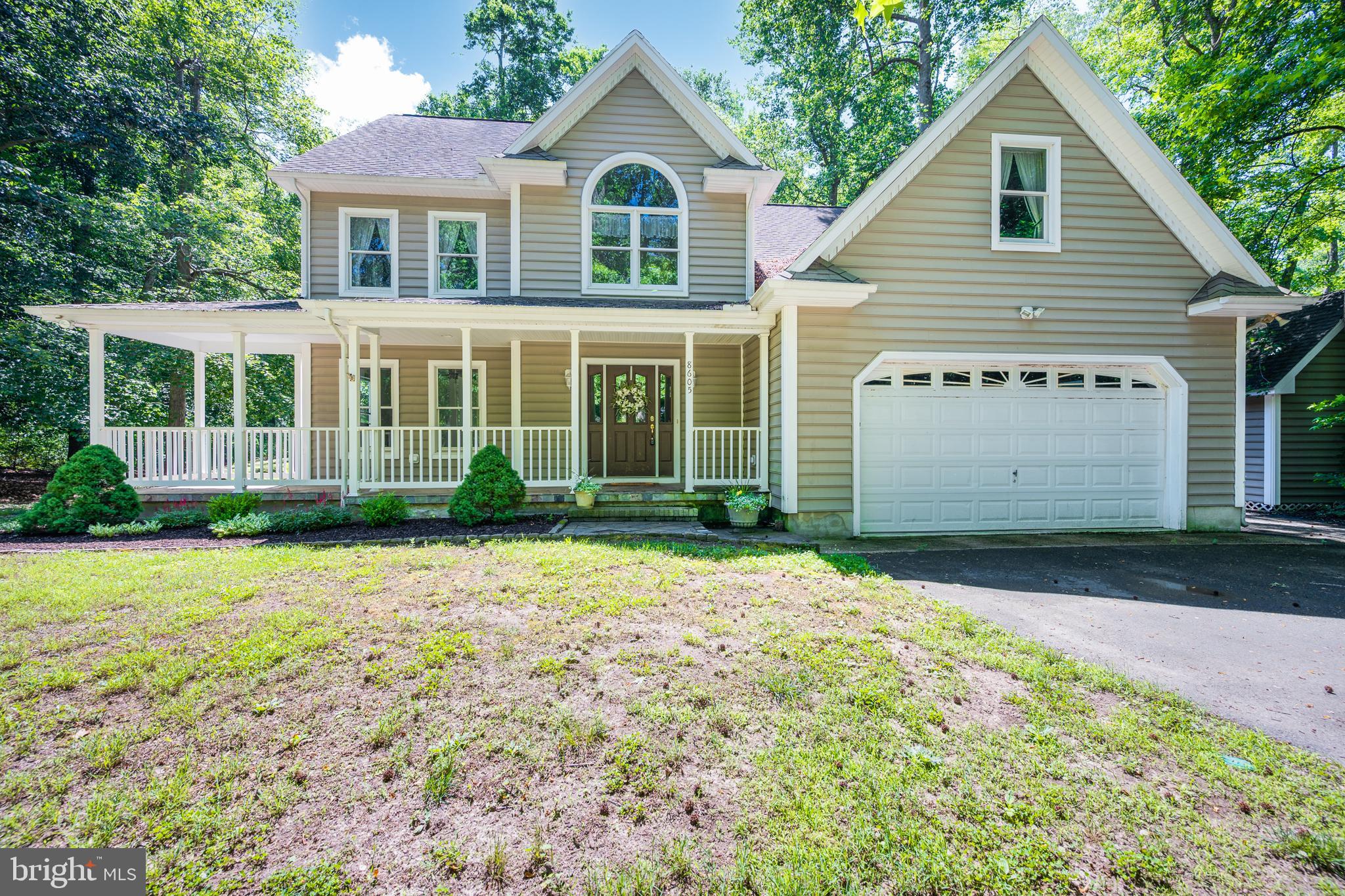 Beautiful Colonial Farmhouse nestled on a wooded lot at the end of a cul-de-sac private lane. This 4 bedroom, 2.5 bath home has been meticulously maintained and features a traditional floor plan with a large kitchen/breakfast area, large family room with vaulted ceilings and a gas fireplace, separate dining room, living room/office. Second floor includes a primary suite with large bathroom with a jacuzzi tub,  3 additional bedrooms and a upstairs laundry room (new washer and dryer). There is an attached 2-car garage, 2 composite decks, 2 sheds all on a 1.35+/- acre lot.