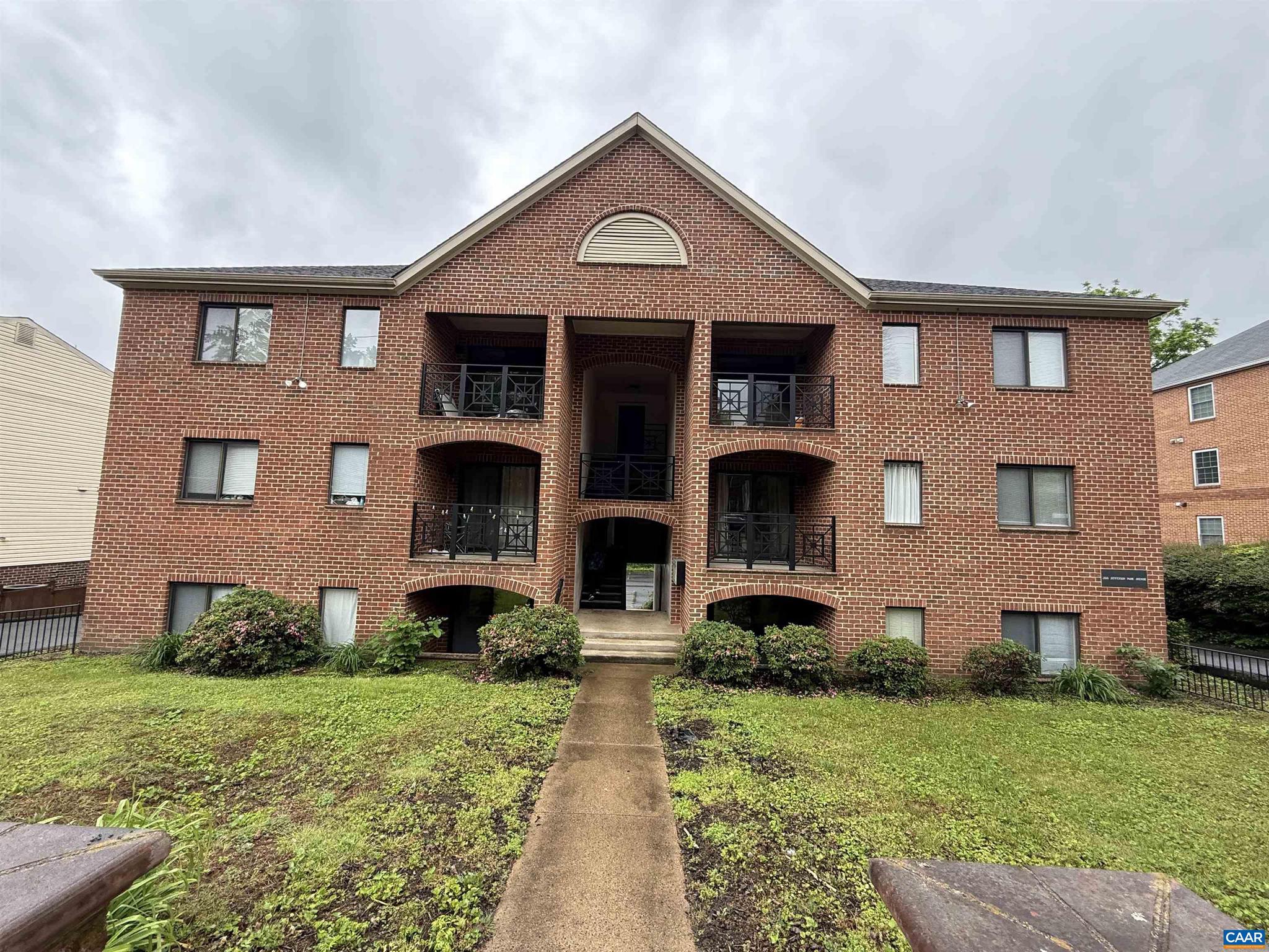 Rare opportunity to own a 6 plex adjacent to The University! This all brick apartment complex has six units that are each four bedrooms and two baths with a spacious kitchen with breakfast bar, large laundry room with utility sink and a covered balcony. Off street parking. Walk to all things UVA including restaurants and shops. On the bus line. This property is zoned cx5 and has uge potential for expansion.  Leases available upon request and rented through May of 2026.,Formica Counter,Wood Cabinets,Bus on City Route