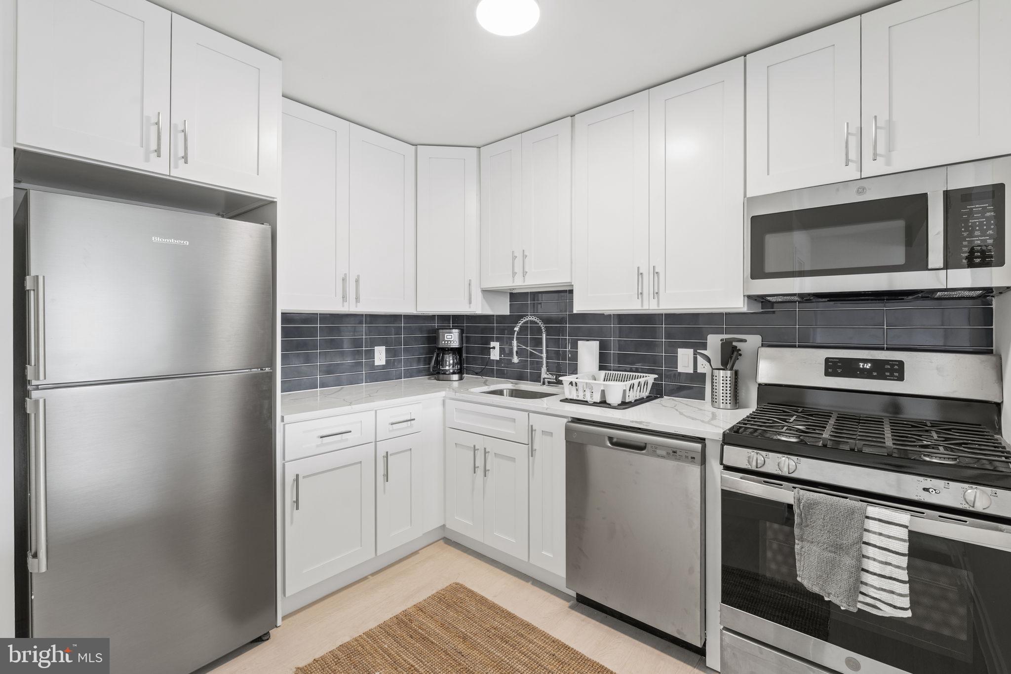 This recently renovated 2-bedroom, 2-bathroom condo offers modern living with plenty of space and natural light. The unit features an in-unit washer and dryer for convenience. The kitchen is equipped with sleek stainless steel appliances, quartz countertops, and a countertop bar that opens to the spacious family room, making it perfect for entertaining. Both bathrooms are updated with modern tile and fixtures.

The large bedrooms easily accommodate a king-size bed and offer ample closet space. Oversized windows flood the space with natural light, creating a bright and airy atmosphere. One parking space is included with the condo.

Located directly across from Angel Park, this home is ideal for leisurely strolls, dog walks, or enjoying the playground with children. It’s within walking distance to King Street Metro and the AMTRAK station, and has easy access to bus routes. Just minutes from Old Town, I-495, Wegmans, the Hoffman Center, and Whole Foods, it offers convenient access to a wide range of amenities.
The landlord is offering this apartment furnished with the tenant owning all furnishings upon move-in. The stylish furniture complements the modern design of the condo, making it even more convenient for those looking for a fully equipped space.