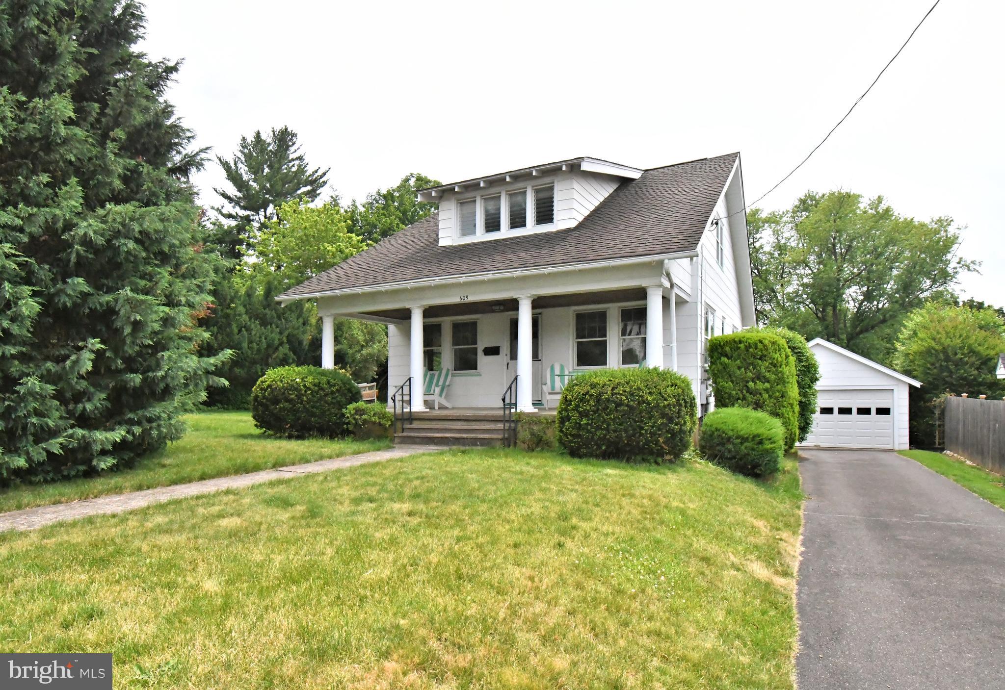 This well-built, lovingly maintained home offers a solid foundation and incredible potential for its next owner. Major systems have already been addressed, including a newer roof, newer HVAC, and a new water heater, giving you peace of mind where it matters most.  Inside, you’ll find pristine hardwood floors protected by carpeting all these years, ready to bring warmth and character back to the space.  (Check them out in any of the bedroom closets.)  The kitchen is cozy and functional as-is, with an excellent opportunity to expand by opening the wall to the dining room, creating a more modern, open-concept layout.   The home features one full bathroom, offering simplicity and ease of maintenance, with the potential to reimagine or expand in the future if desired.  There is plenty of room on the second floor for adding a full bath.  Additional highlights include a detached two-car garage, an inviting front porch with columns, and a charming back porch perfect for relaxing.  Both porches have a special bead-board ceiling.  You will be pleased with the generous ¾+ acre double lot.  If you have plans for installing an in-ground pool, you can certainly do that with ease here.  There is plenty of room for gardening, entertaining, or simply enjoying the peaceful surroundings. Tucked into a quiet neighborhood, this property offers both privacy and a sense of community.  East Oreland is well known for its Fourth of July parade through the neighborhood, an annual yard sale, luminaries at holiday time, EONA (neighborhood social and philanthropic women’s group), and gatherings of all kinds.  The property is convenient to major routes, such as PA Tnpk and Rt. 309.  Post office, casual eateries and hardware store are just a very short walk away.  Houses like this in such a great neighborhood are hard to find.  Blue Ribbon Upper Dublin school district.  Don’t miss your chance to see this one in person.  A true diamond in the rough, this is a rare opportunity to create your dream home while building equity.  Make an appointment to see it today.
