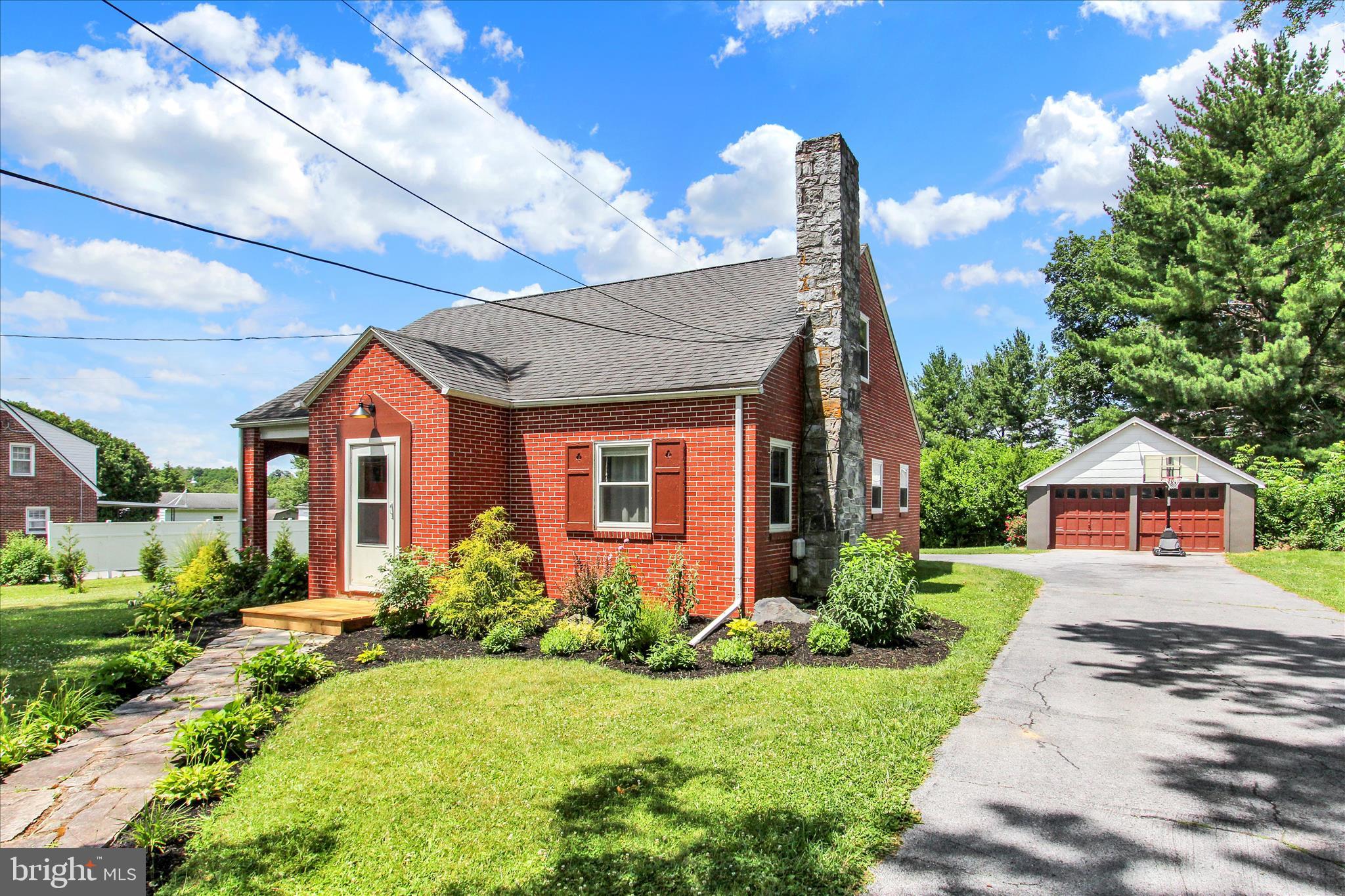 All-Brick Cape-Cod on .6 acre has 2 bedrooms, 1 Bathroom.  NEW HVAC!  Large eat-in kitchen.  Living room has wood floors and a wood-burning fireplace.  Walk-up attic has floor and ready to be finished for additional rooms.  Detached 2-car garage.  Clean & Move-in Ready!  Schedule your showing today!
