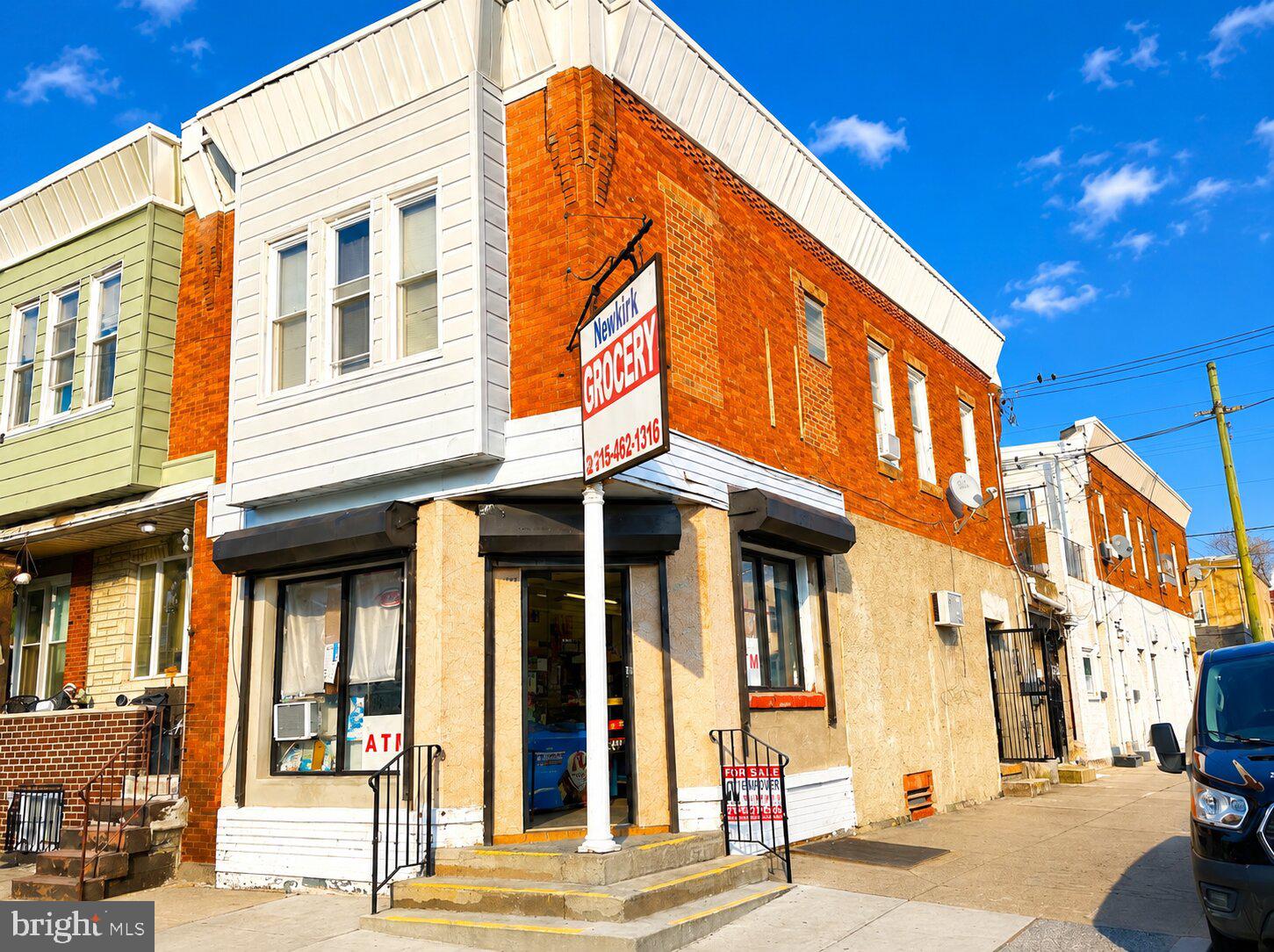 Excellent opportunity to own a corner mixed-use commercial property in a well-established South Philadelphia residential neighborhood. The first floor features a long-standing grocery store, serving the local community for many years. Sale includes all existing business equipment, making this a true turn-key opportunity for an owner-operator or investor. The second floor offers a 2-bedroom, 1-bath apartment with a private, separate entrance, providing flexibility for owner-occupancy or additional rental income. Located on a corner lot with strong visibility and steady foot traffic, surrounded by dense residential housing. Ideal for a buyer looking to operate their own business while living upstairs, or for an investor seeking mixed-use income potential.