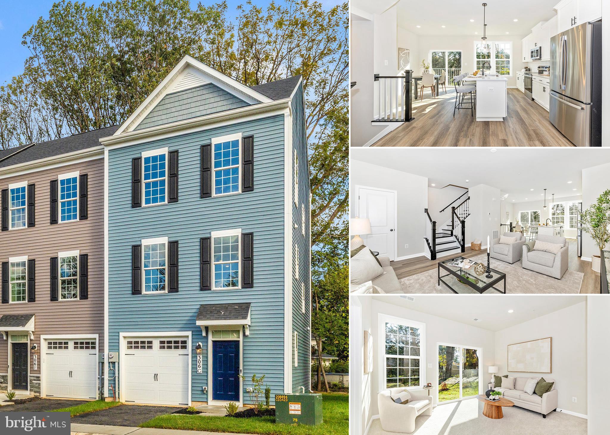 This move-in-ready Auburn II luxury townhome at The Woods offers three finished levels, 4 bedrooms, 3.5 bathrooms, and a 1-car garage in a highly walkable location near Baker Park, Rock Creek Park, and Downtown Frederick with convenient access to restaurants, shopping, and everyday amenities.
The home features a bright open-concept main level and a designer kitchen with quartz countertops, black hardware, and high-end finishes throughout. Modern construction and thoughtful design create a comfortable, low-maintenance living experience. The community is served by Parkway Elementary, West Frederick Middle, and Frederick High School. A 10/2/1 builder warranty is included for added peace of mind. OFFERING UP TO $12,500 IN CLOSING COST ASSISTANCE WITH USE OF APPROVED LENDER AND TITLE. Other units available. Photos are representative and may be virtually staged. **Monthly condo fee includes water, sewer, and condo insurance**