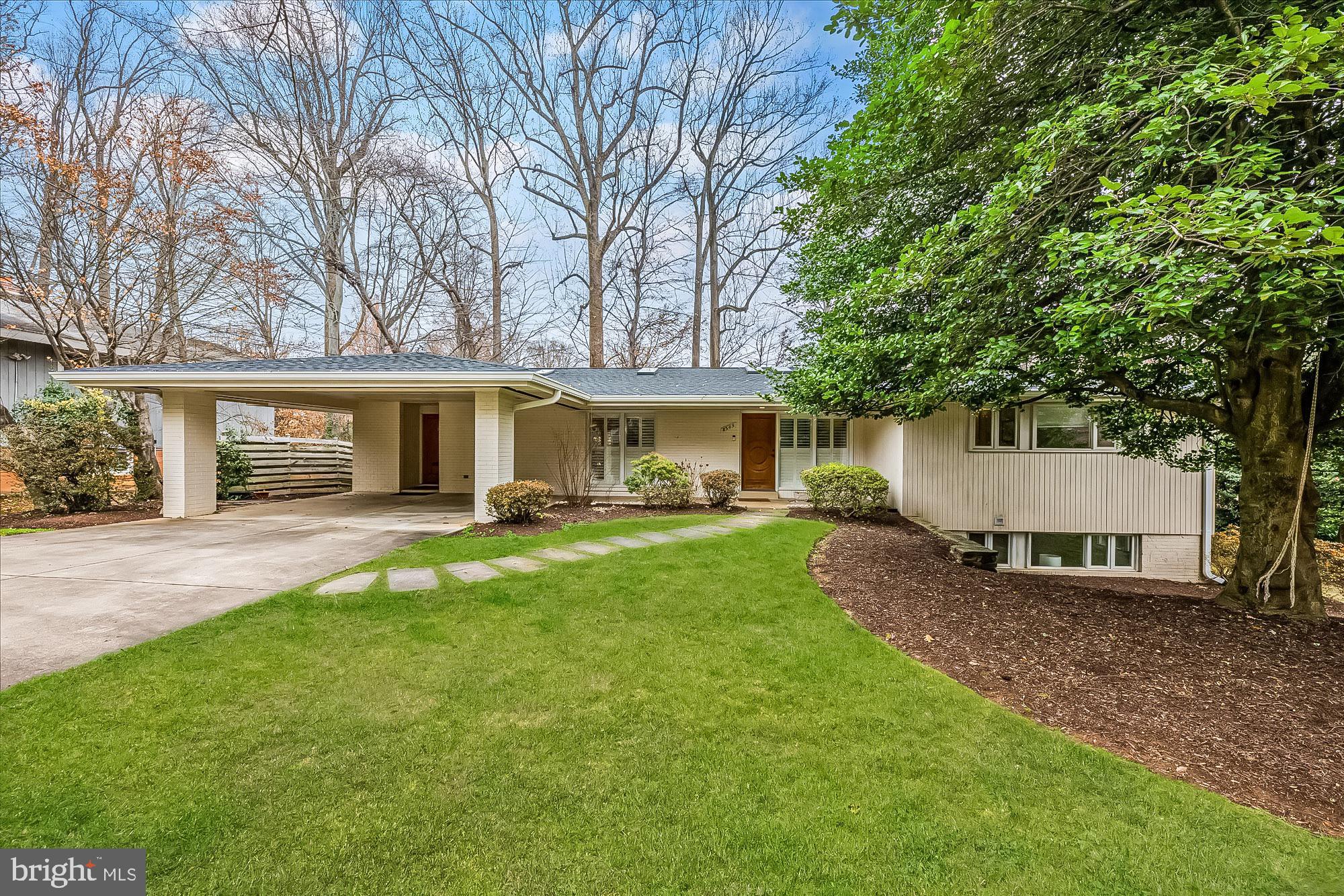 Beautifully renovated and expanded, this mid-century modern  home features stunning architectural details, four bedrooms, three full baths and a perfect floor-plan for entertaining and everyday living. The light-filled family room with fireplace connects to the updated, eat-in kitchen with oversized island, new countertops, and Miele appliances. The living room opens to an incredible screened porch overlooking the rear yard. The primary suite has plenty of closet space and a recently updated bath. This level also has two secondary bedrooms, a full bathroom, and a mudroom/pantry. The walkout lower level features an additional bedroom, full bathroom, family room/office and plenty of storage. Located on a charming cul-de-sac, this home is close to Whitman High, Pyle Middle, and Burning Tree Elementary, as well as parks and walking paths. Easy commuting routes with quick access to 495 and 270. Offer deadline set for Tues, March 4th at 4PM.