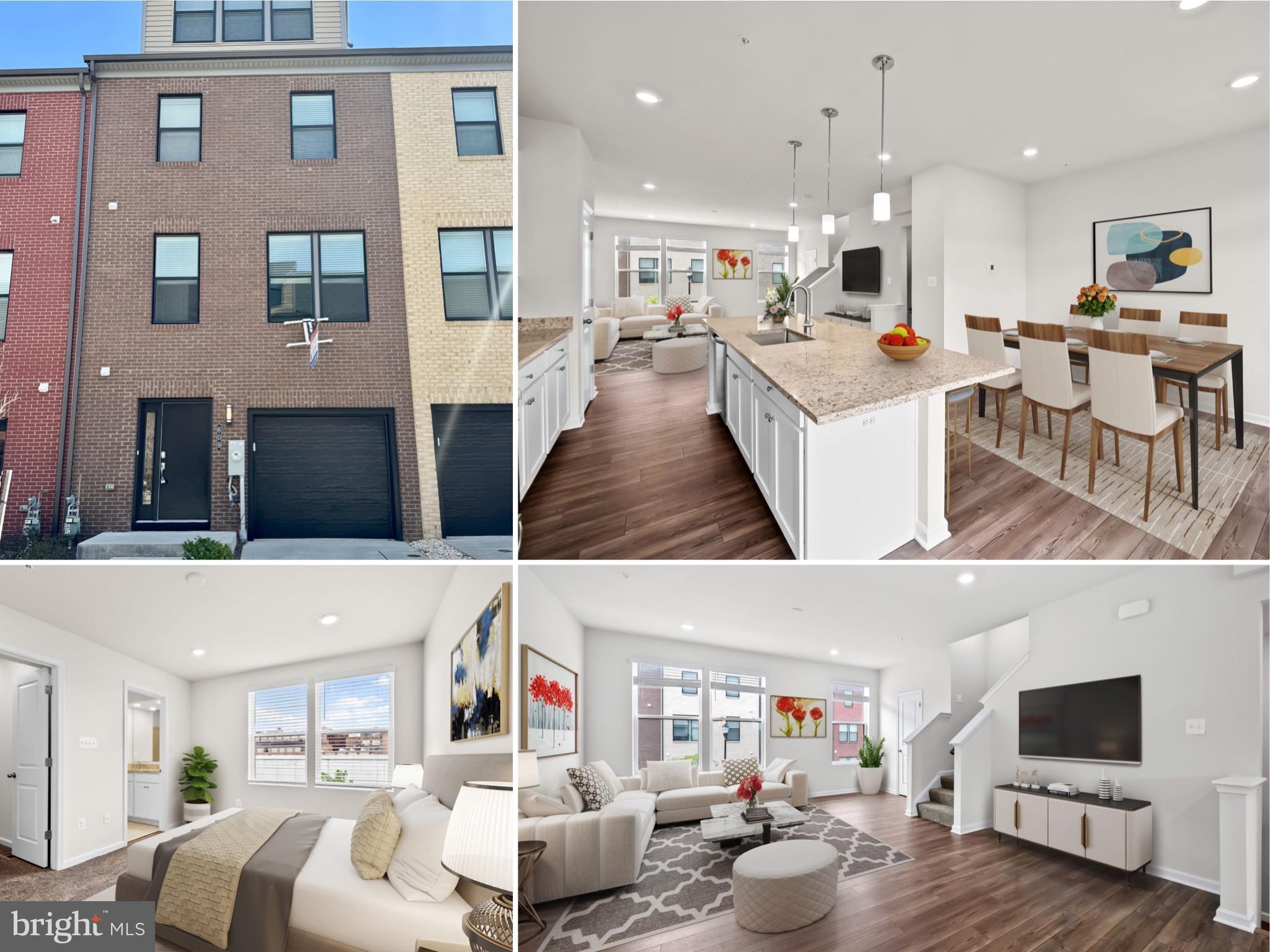 Brewers Hill Garage townhomes! Lock in a low rate using a $27K incentive to buy with almost no money out of pocket & buy down the rate to secure the lowest payment at this price point, 100% financing (no MIP) & no HOA dues for 1st 12 months when you use our preferred lender and title. Welcome to 609 Mozart Way, a stunning 4-level, 4-bedroom, 3-full, 2-half bath, garage+ parking pad, nearly new townhome built by Lennar Homes in the newly available Refinery Row community of Brewers Hill. Inside, enjoy wide-plank flooring, open-concept living, designer LED lighting, and a private rear deck. The modern chef's kitchen boasts shaker cabinets, granite countertops, an oversized island, and stainless steel appliances. Spacious bedrooms feature large walk-in closets, while the primary bath includes a double vanity, granite counters, and tile flooring. Just 5 minutes from I-95 and I-895, this prime location offers walking access to Starbucks, Volo Sport Courts, shops, restaurants, parks, and Johns Hopkins. Enjoy peace of mind with approximately seven years remaining on the builder's structural warranty. Contact the listing agent for more information. (Rates may change; this program's adjustable rate is fixed for the first seven years. Other programs to choose from, the borrower must qualify).  Additionally, qualifies for Johns Hopkins Live Near Your Work 5k grant! Other grants & incentives may be available!